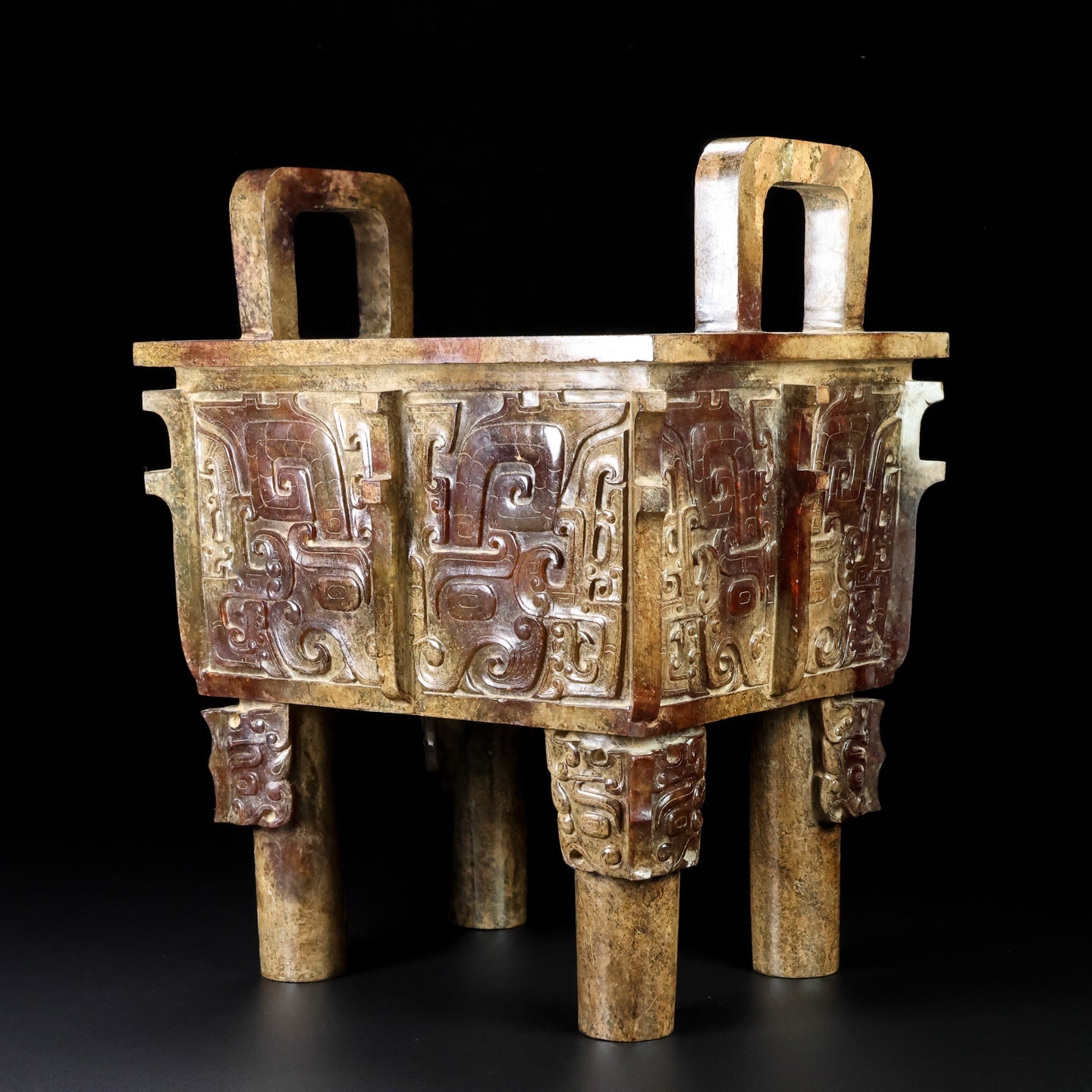A0753 Superb Old Chinese Hetian Jade Incense Burner - Ding
