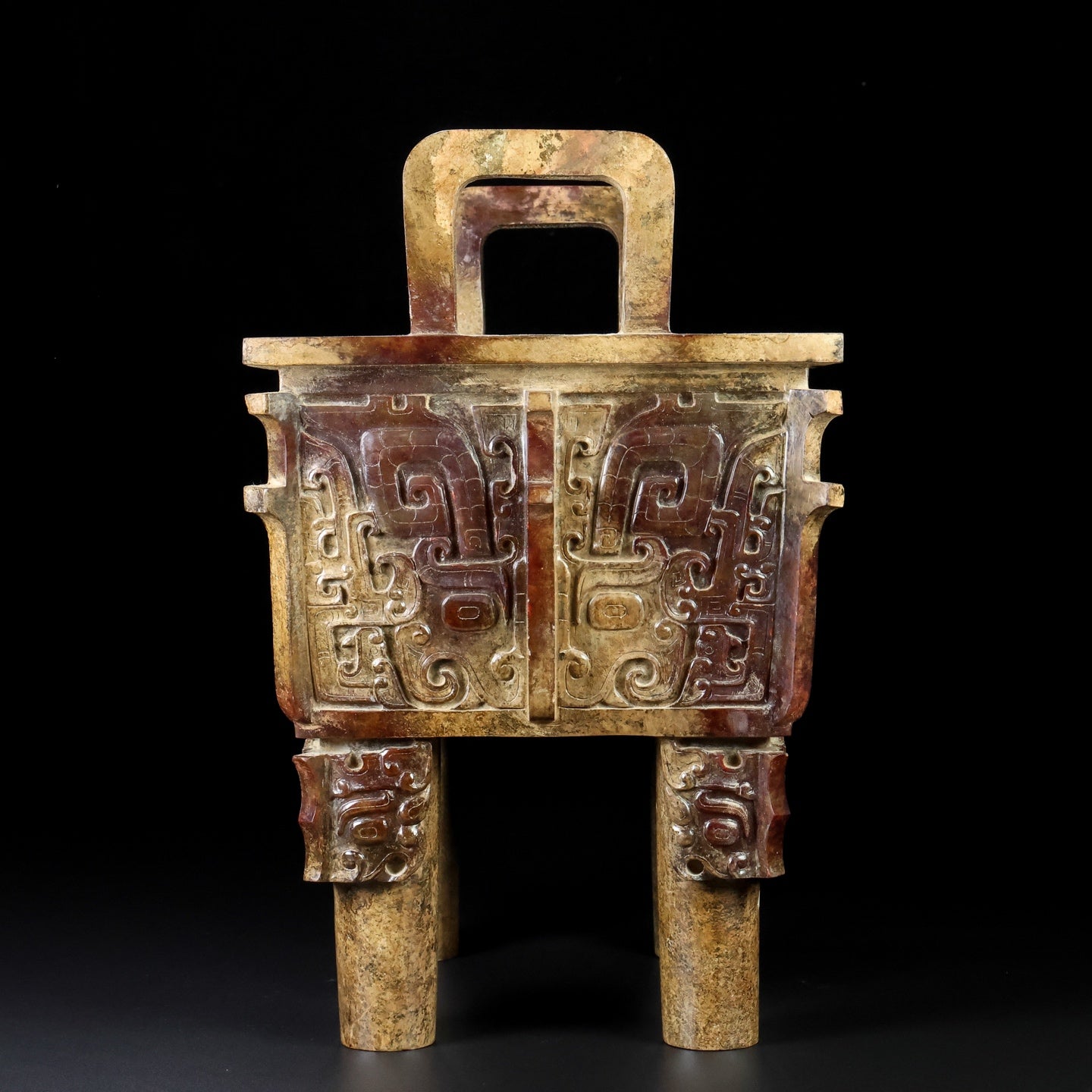 A0753 Superb Old Chinese Hetian Jade Incense Burner - Ding