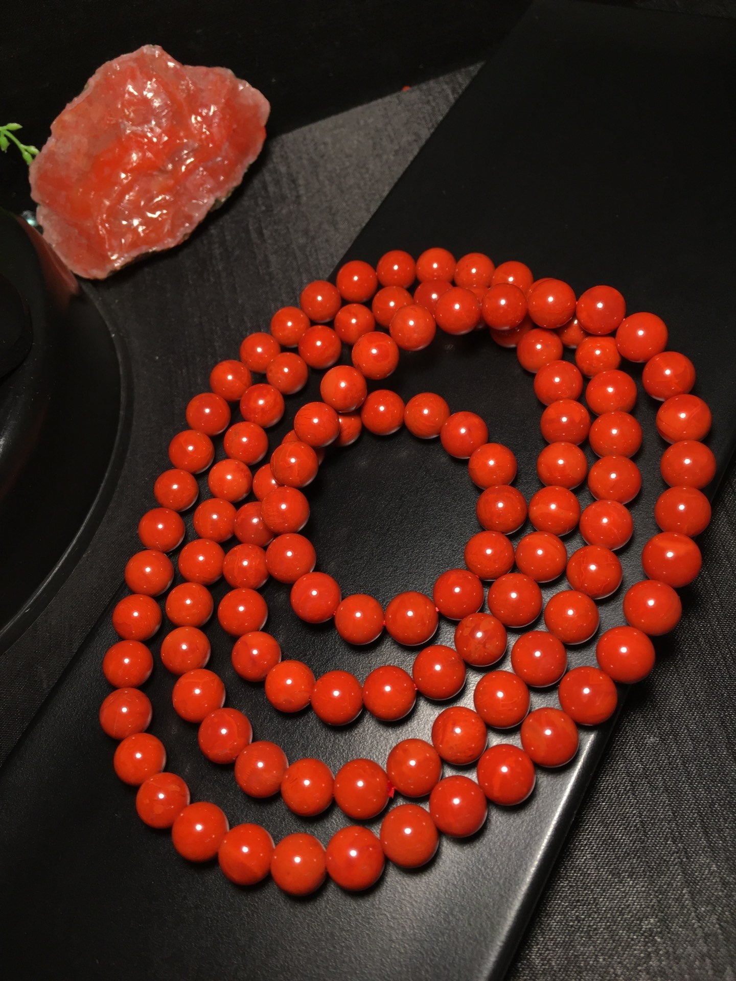 A0768 Superb Chinese Nanhong Agate Beads Necklace
