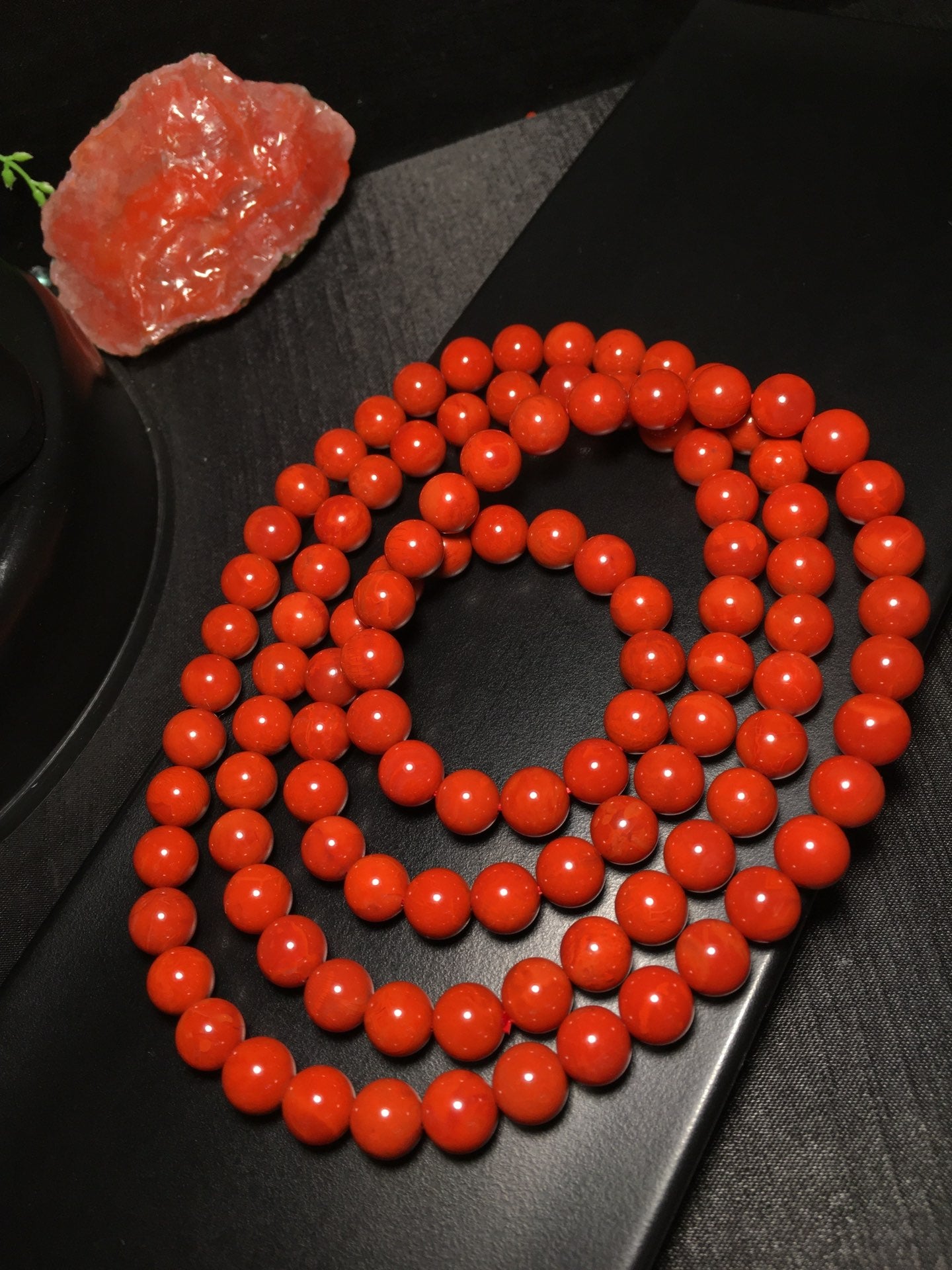 A0768 Superb Chinese Nanhong Agate Beads Necklace