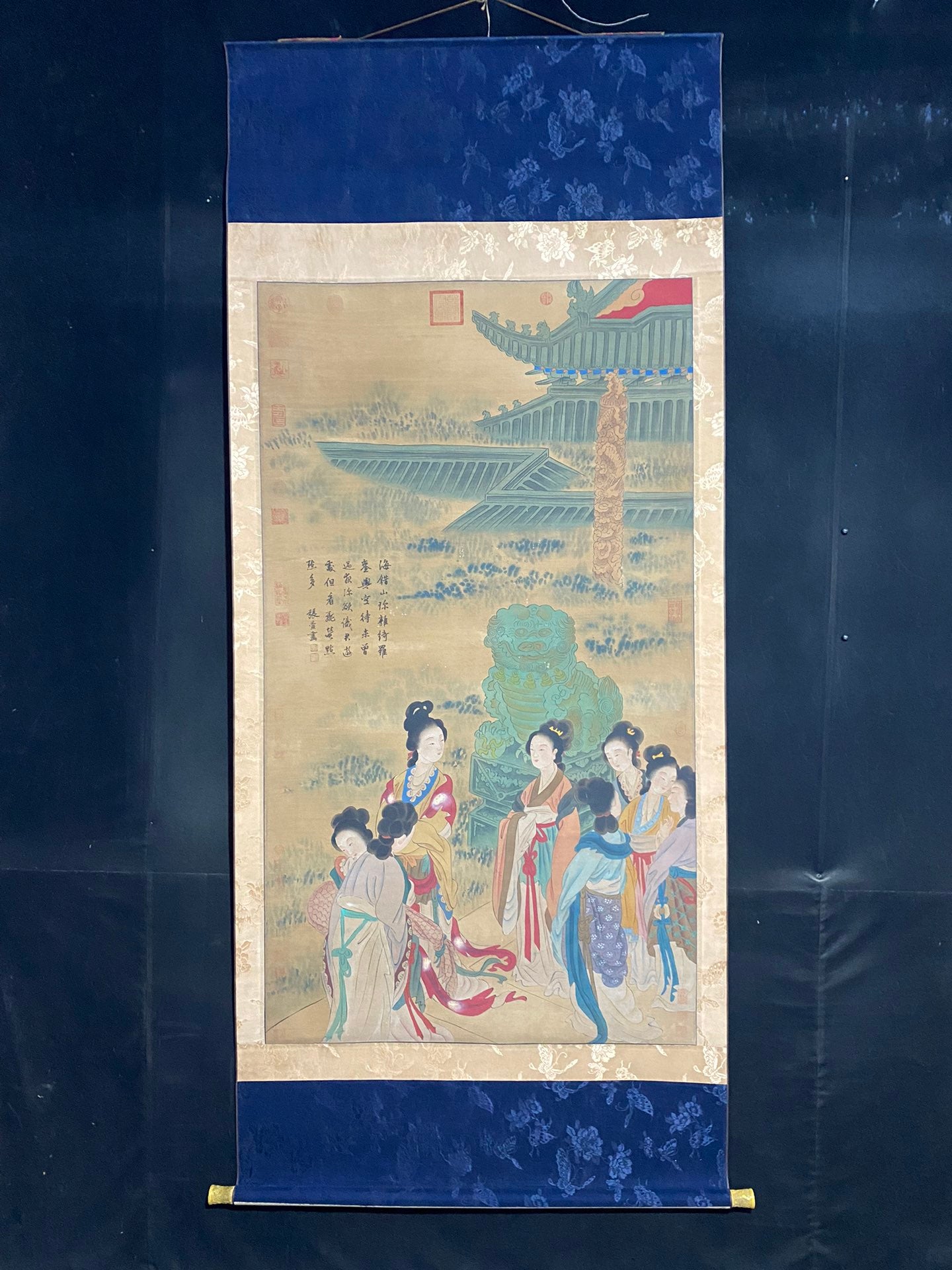 A0771 Chinese Watercolour On Silk Beautiful Woman Design Painting - Zhang Xuan(713—741)