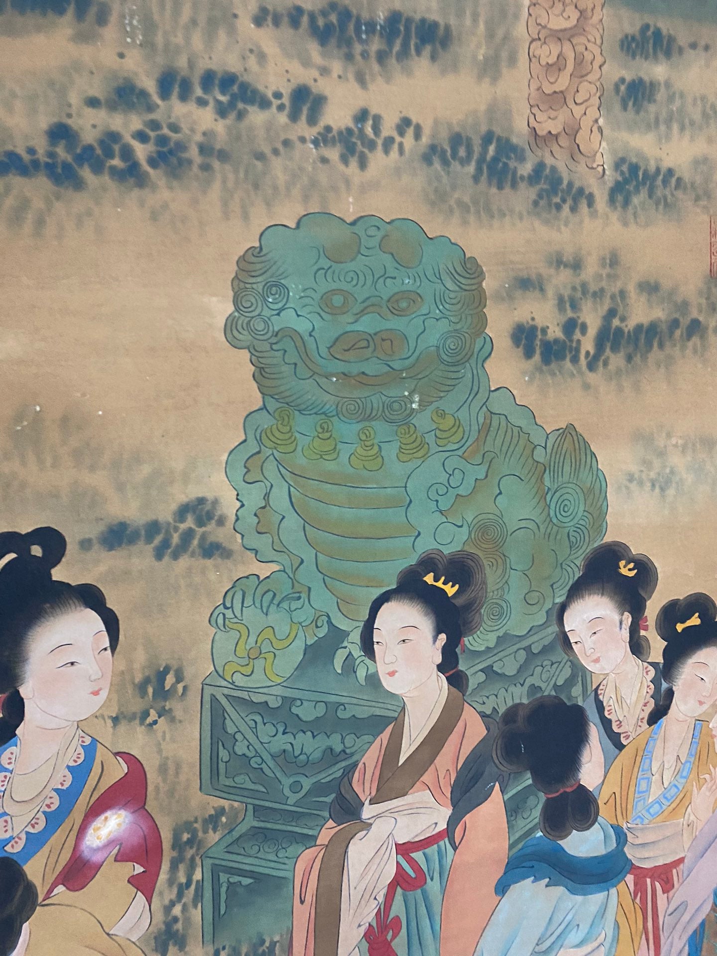 A0771 Chinese Watercolour On Silk Beautiful Woman Design Painting - Zhang Xuan(713—741)
