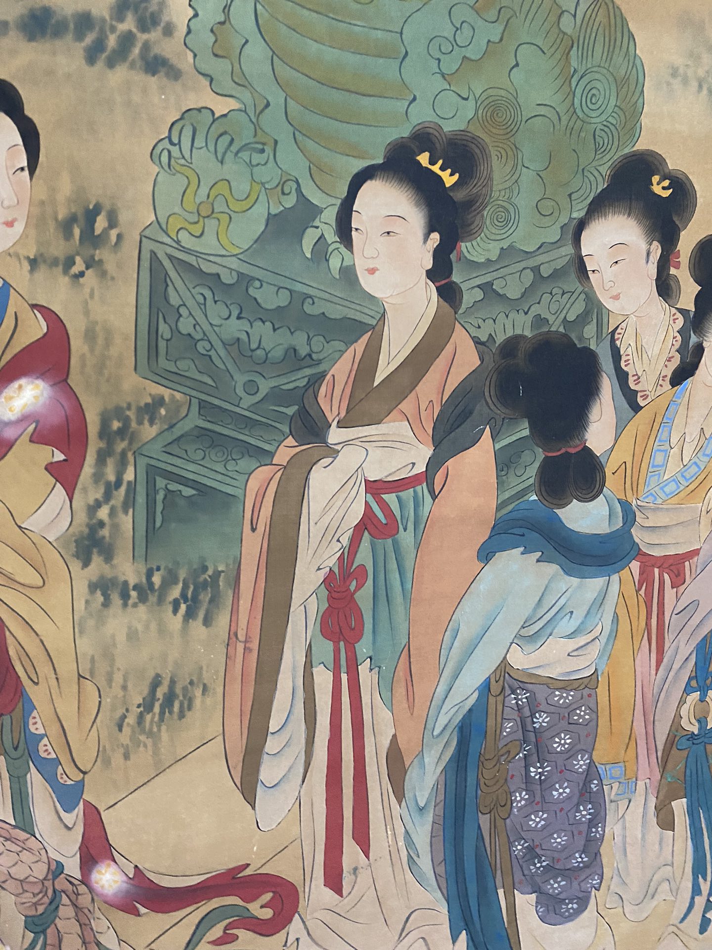A0771 Chinese Watercolour On Silk Beautiful Woman Design Painting - Zhang Xuan(713—741)