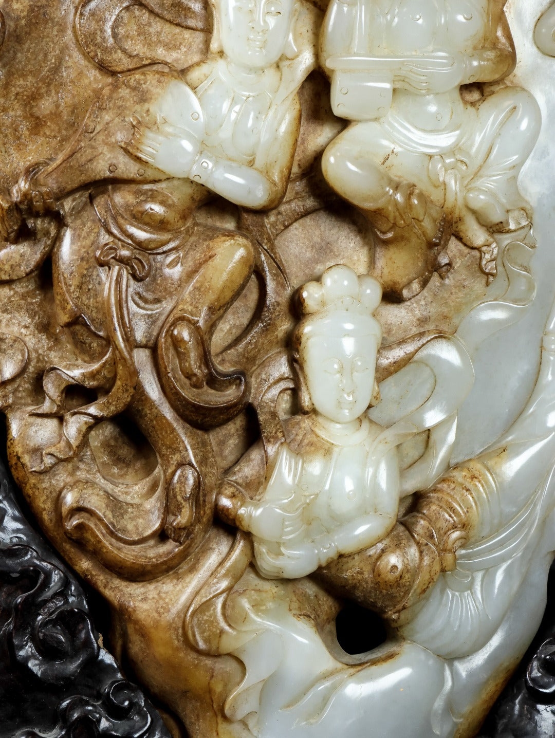 A0806 Superb Vintage Chinese Hetian Jade Carved Feitian Female Deity Statue