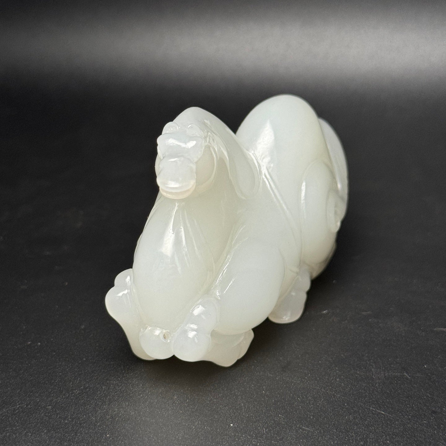 A0826 Superb Chinese White Hetian Jade Carved Fortune Horse Statue