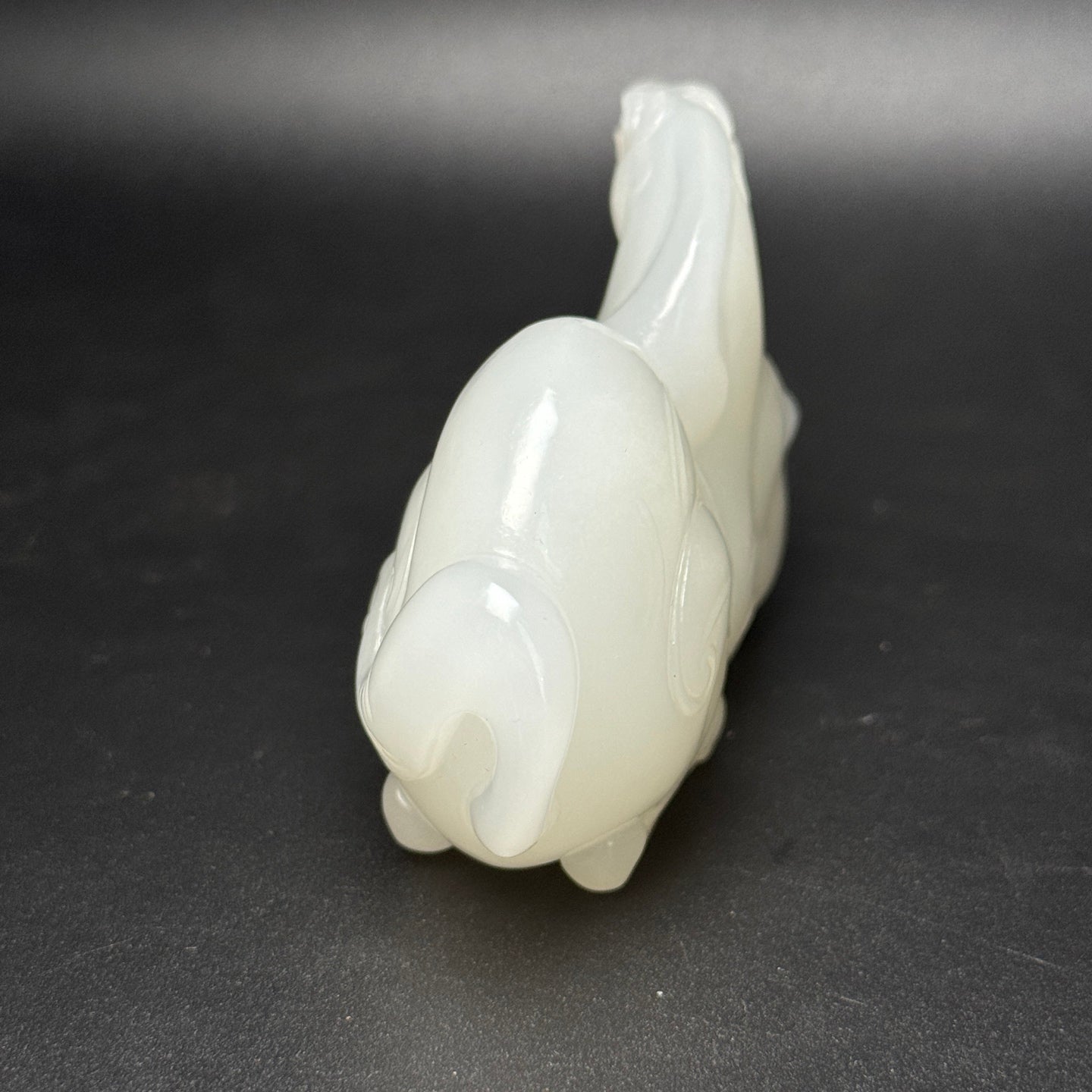 A0826 Superb Chinese White Hetian Jade Carved Fortune Horse Statue