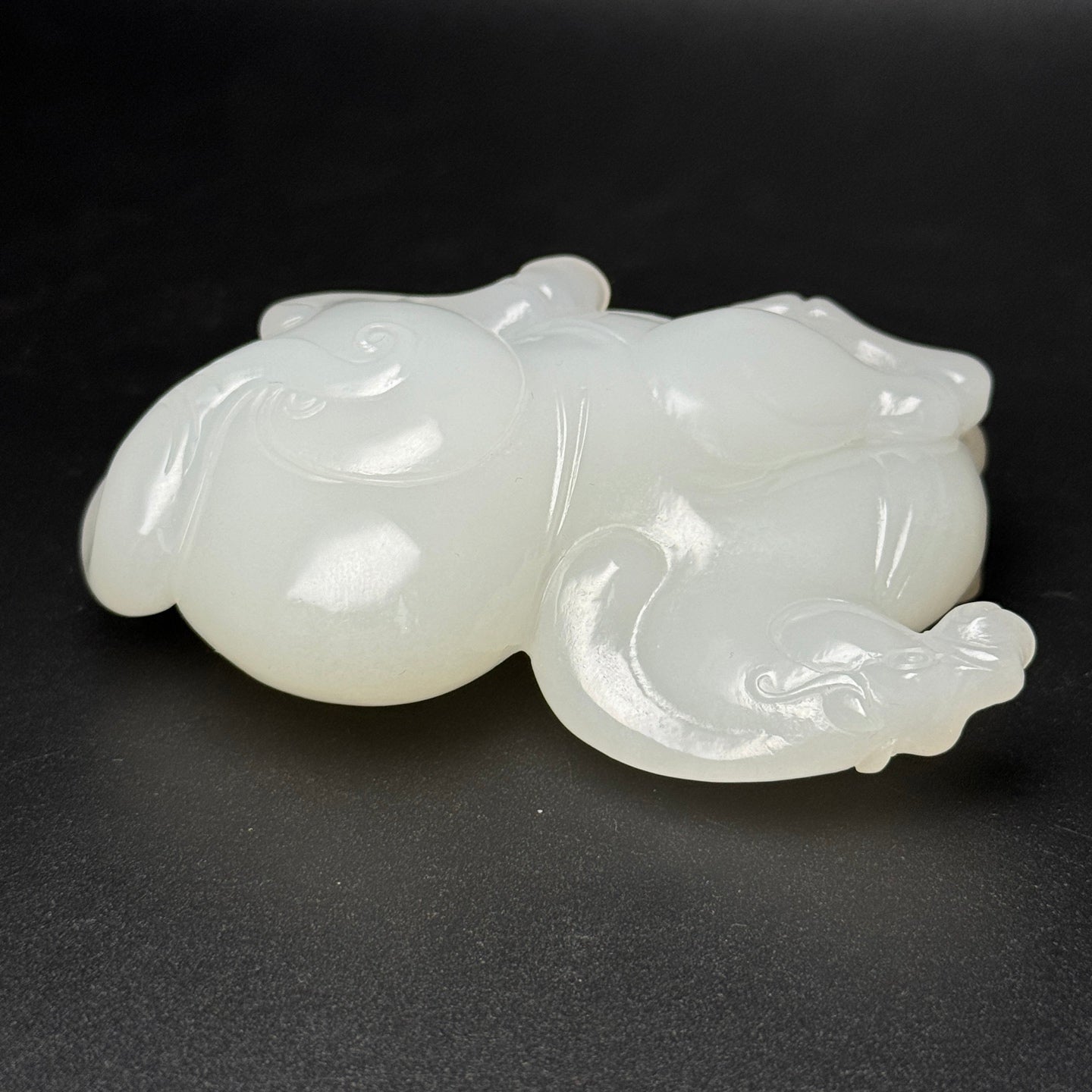 A0826 Superb Chinese White Hetian Jade Carved Fortune Horse Statue