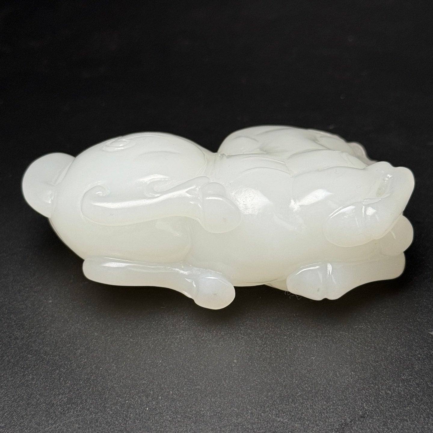 A0826 Superb Chinese White Hetian Jade Carved Fortune Horse Statue