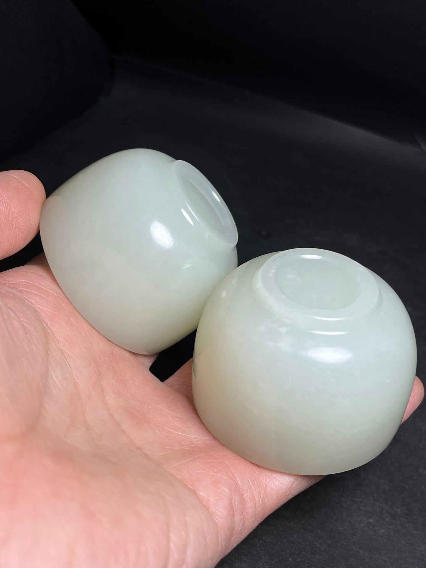 A0833 A Pair Chinese Natural Hetian Jade Cups