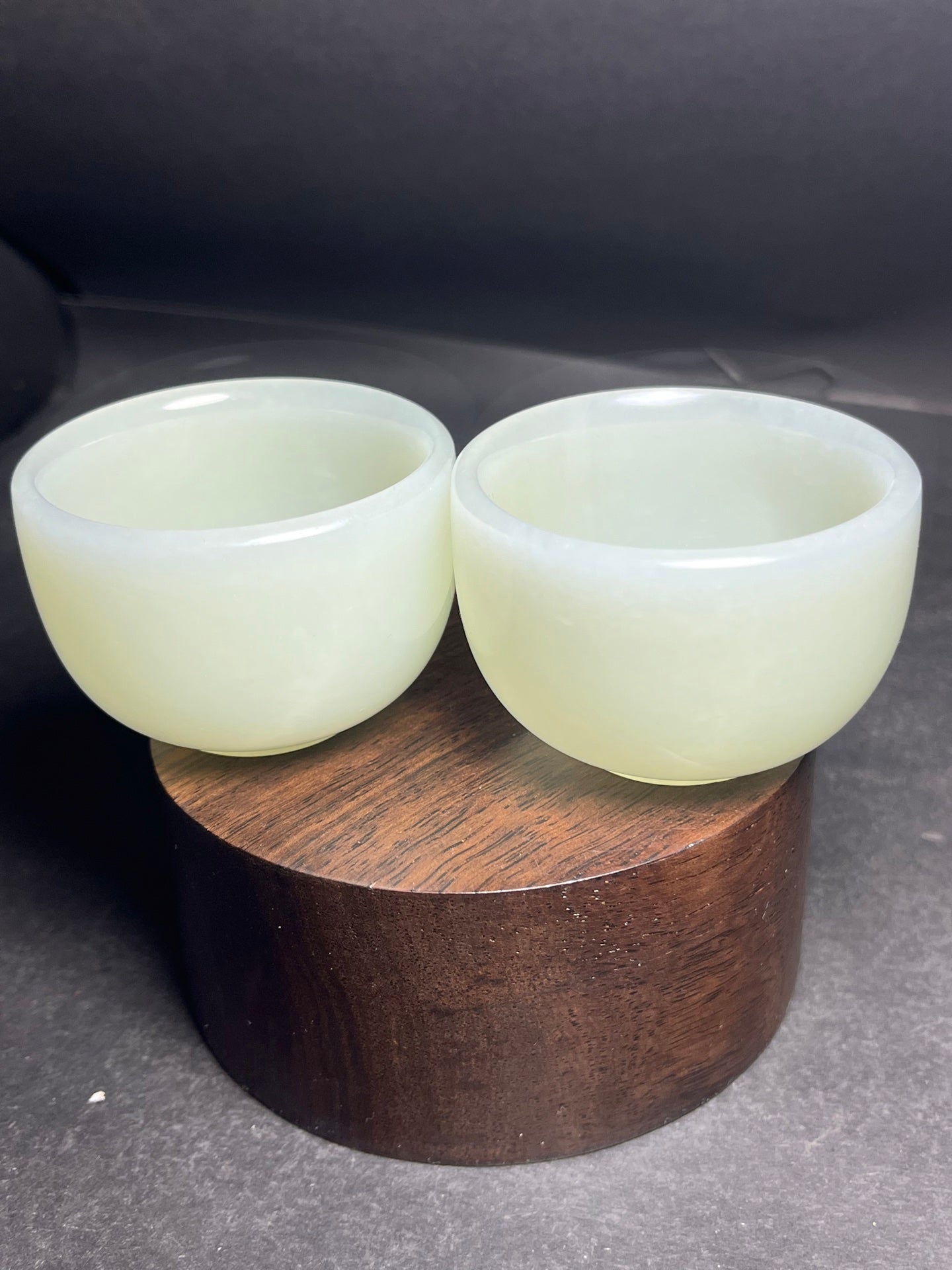 A0833 A Pair Chinese Natural Hetian Jade Cups