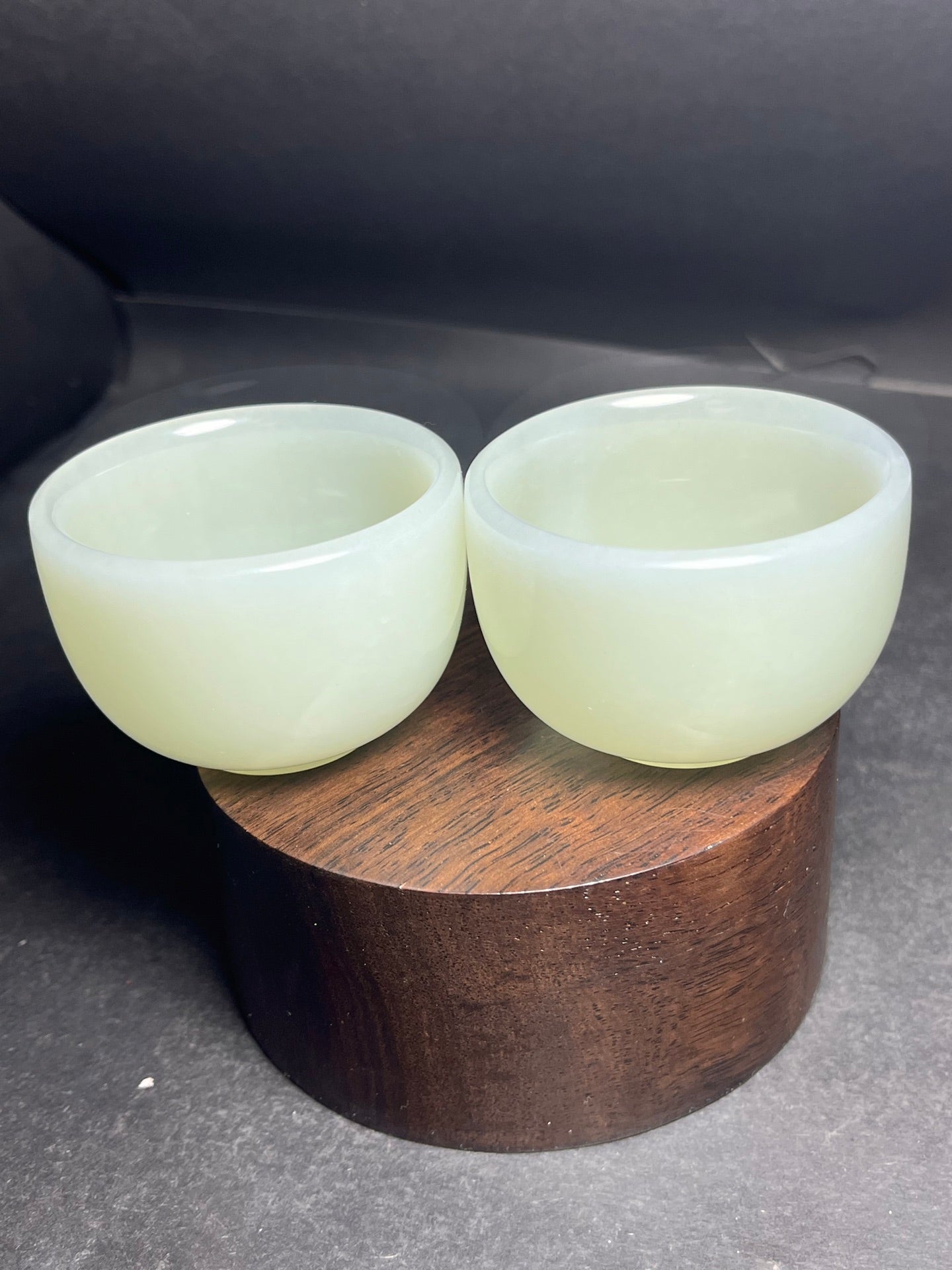 A0833 A Pair Chinese Natural Hetian Jade Cups