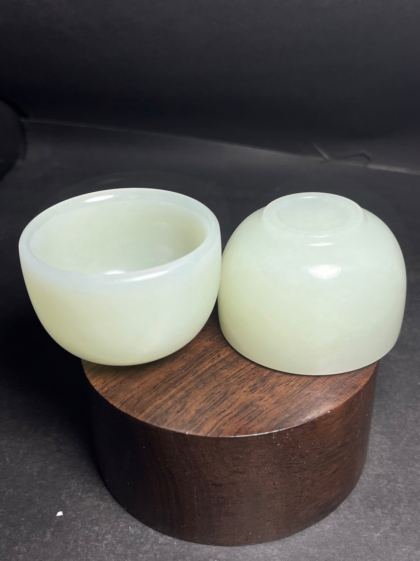 A0833 A Pair Chinese Natural Hetian Jade Cups