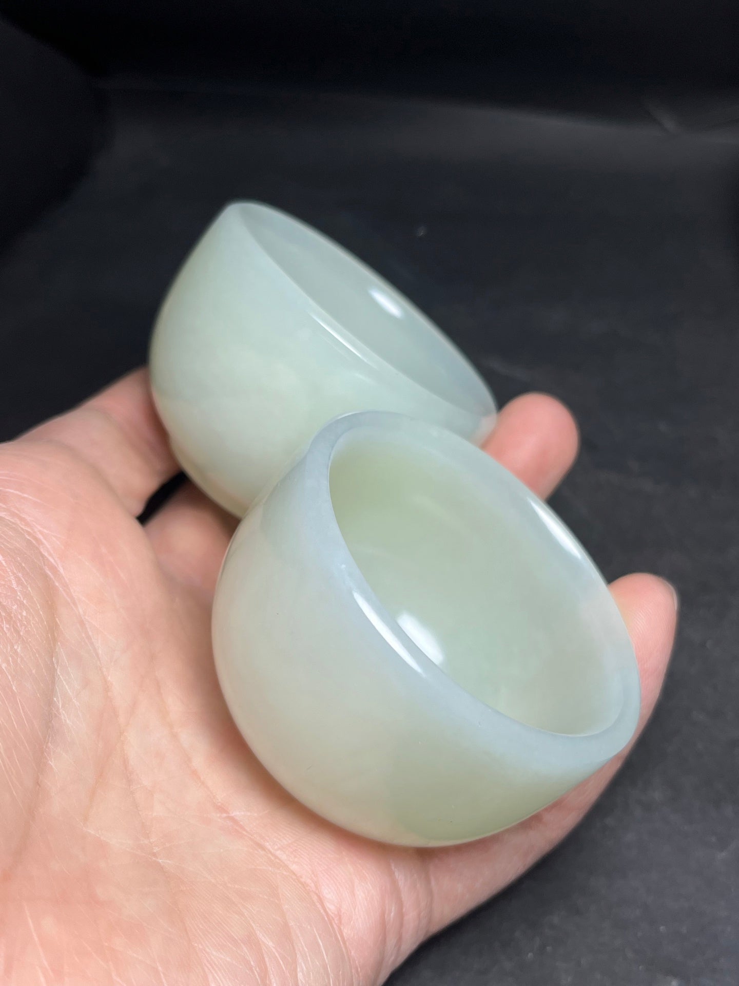A0833 A Pair Chinese Natural Hetian Jade Cups