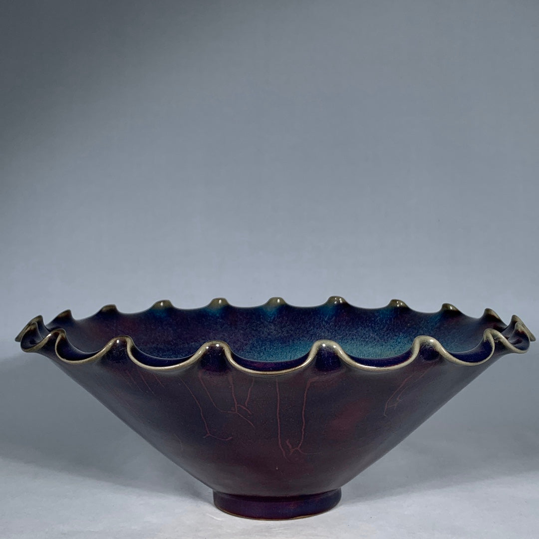 A0841 Chinese Variable Glaze Jun Kiln Porcelain Big Bowl