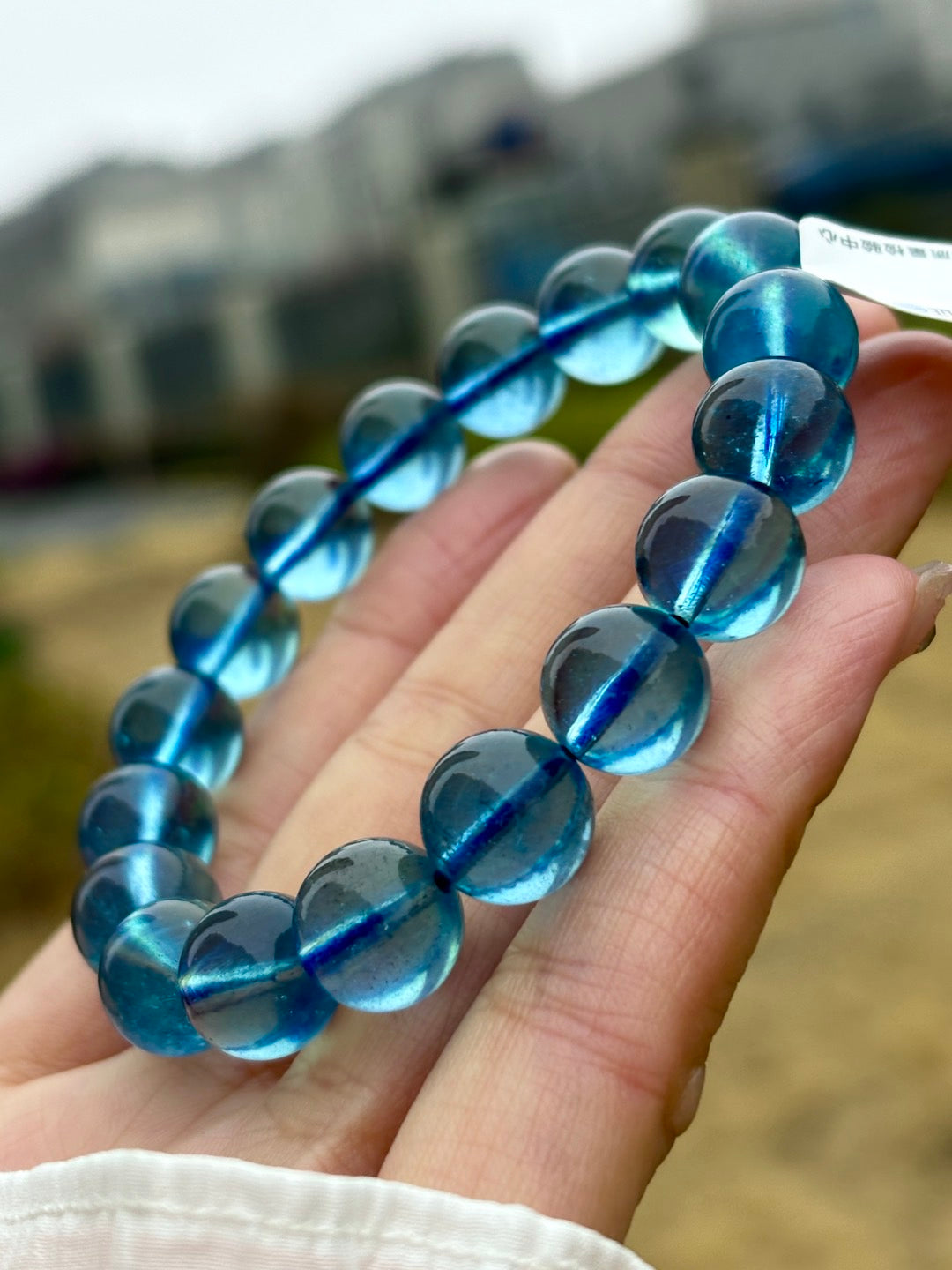 A0854 Beautiful Aquamarine Beads Bracelet