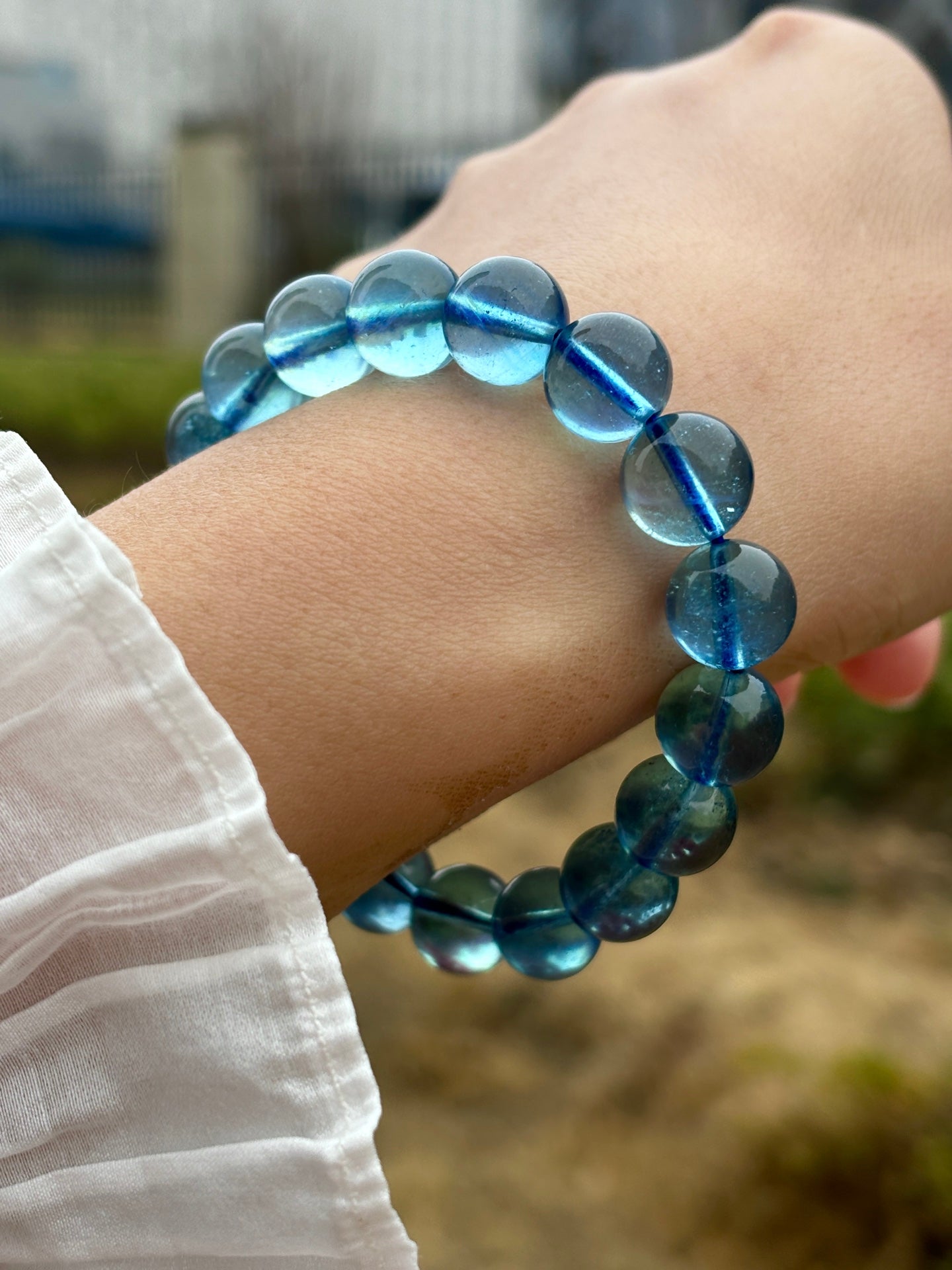 A0854 Beautiful Aquamarine Beads Bracelet