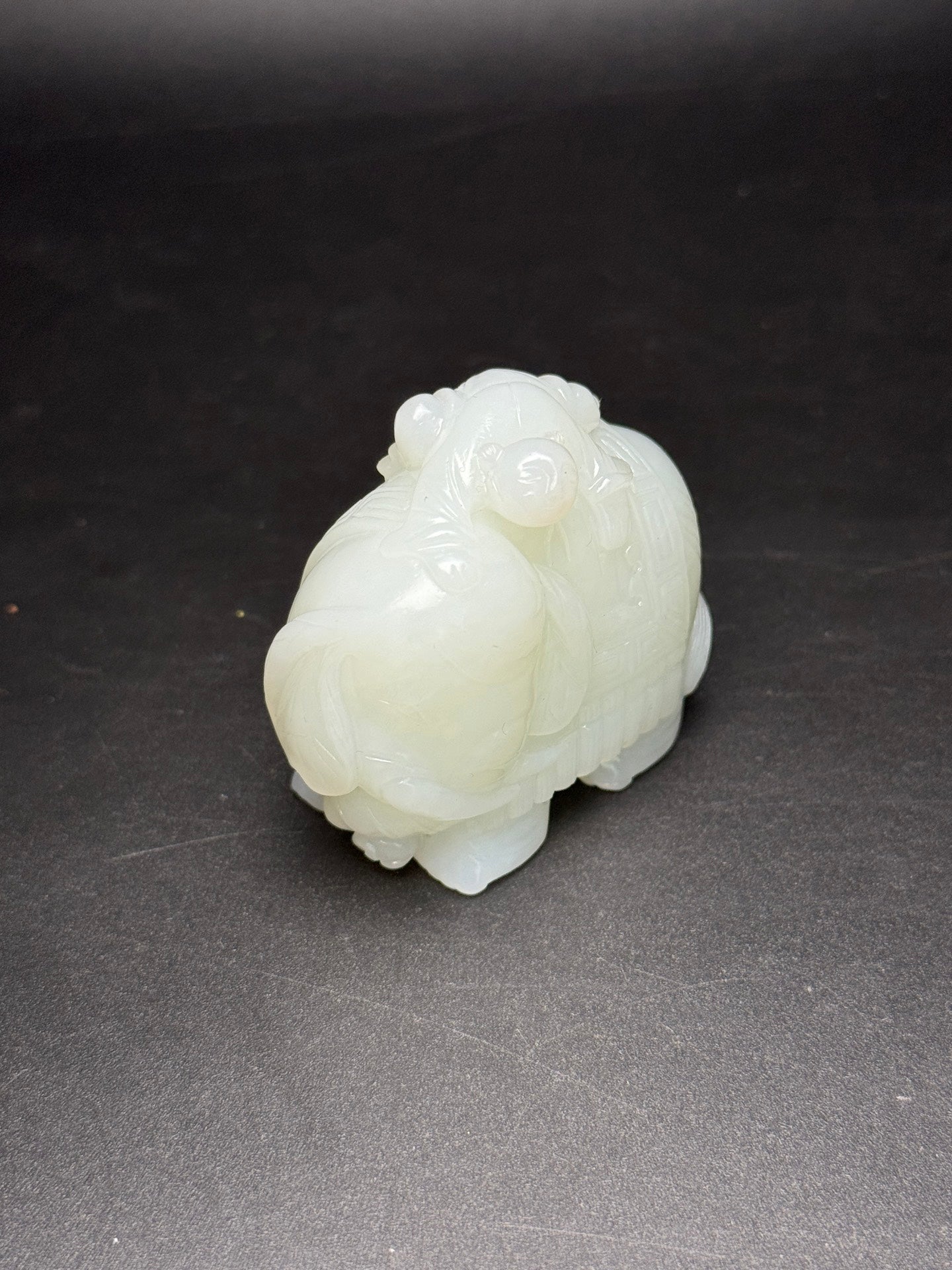 A0870 Superb Chinese White Hetian Jade Carved Elephant Statue/Pendant
