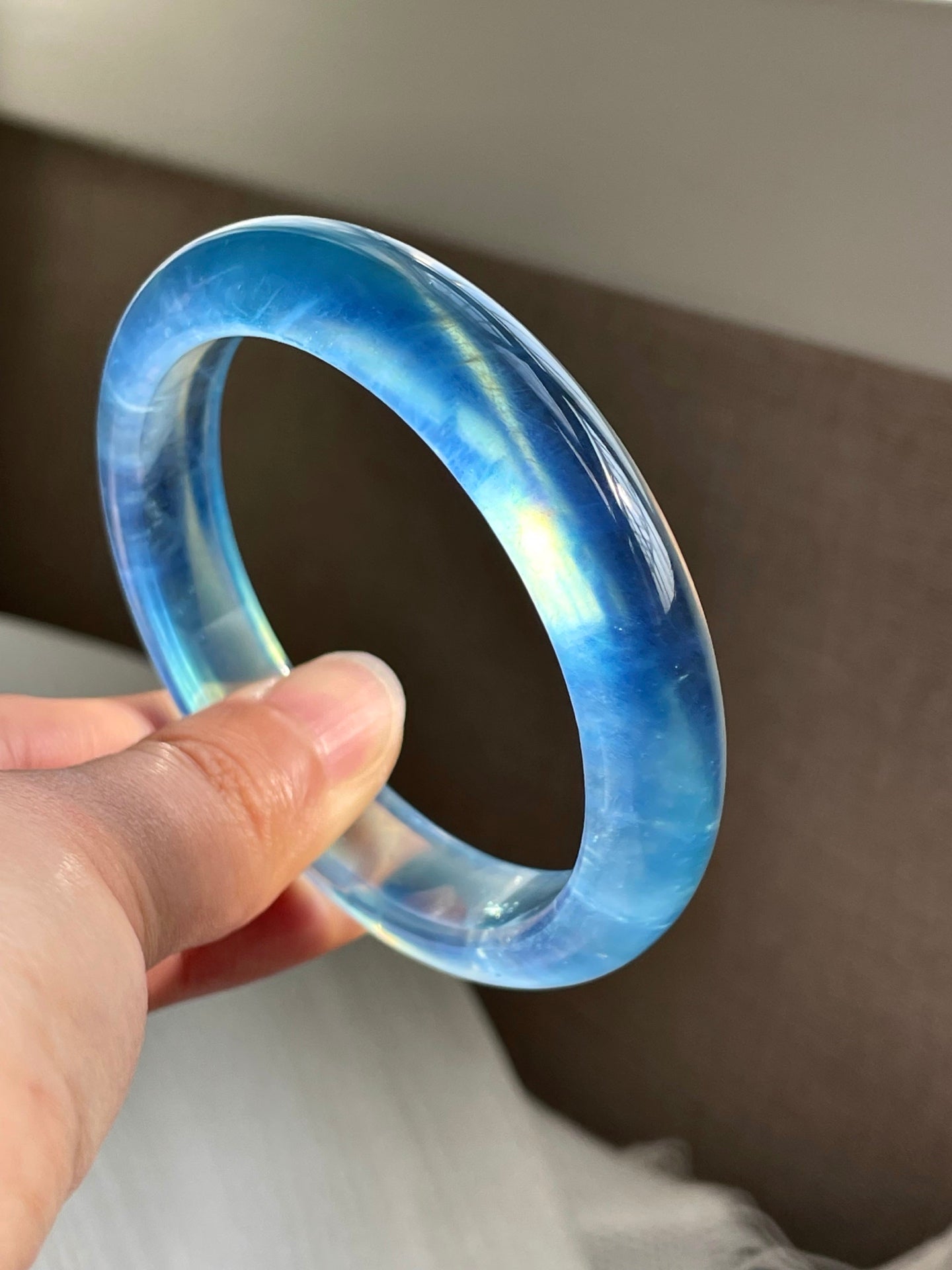 A0886 Inside Diameter 58 MM Beautiful Aquamarine Bracelet