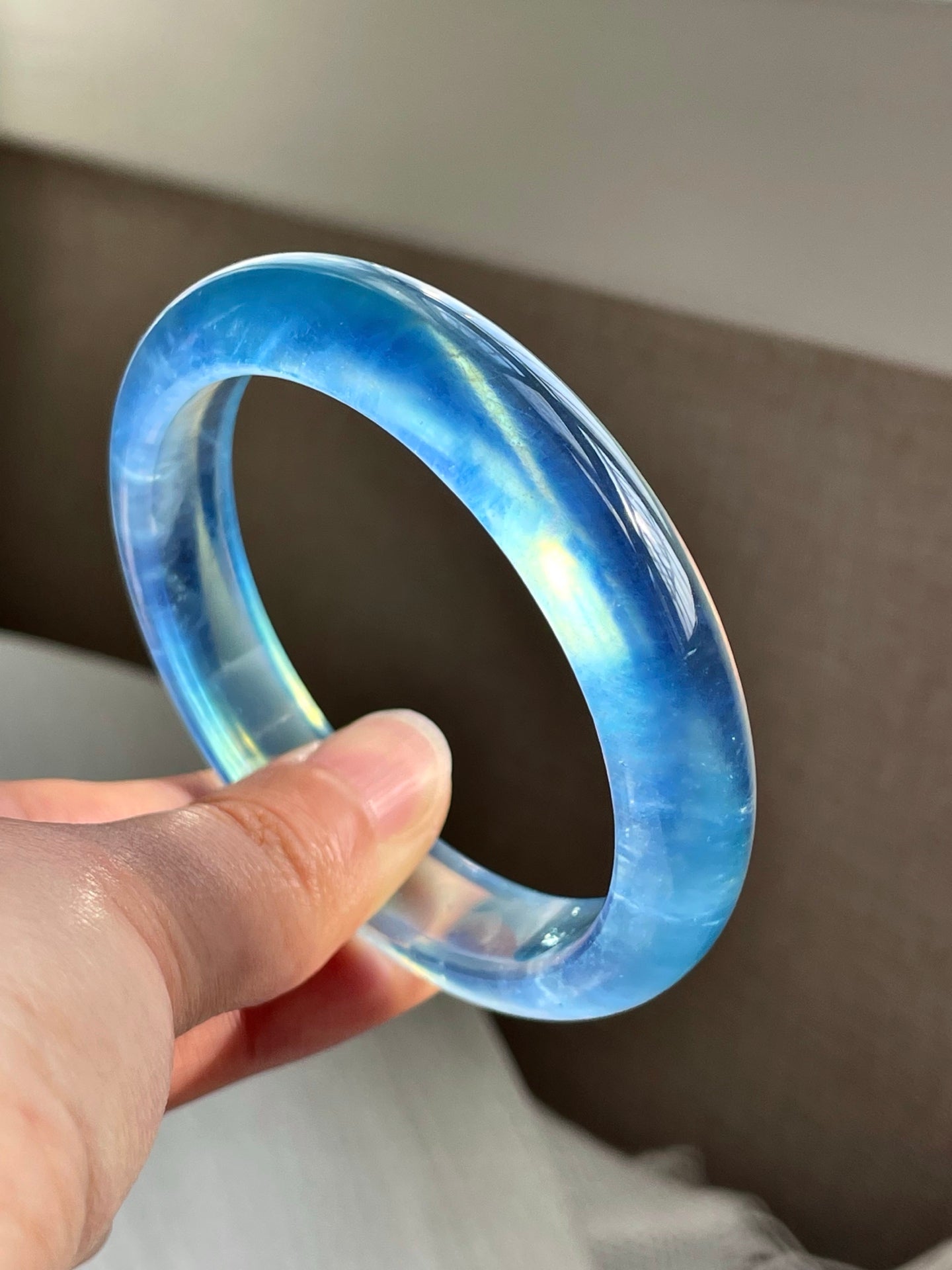 A0886 Inside Diameter 58 MM Beautiful Aquamarine Bracelet