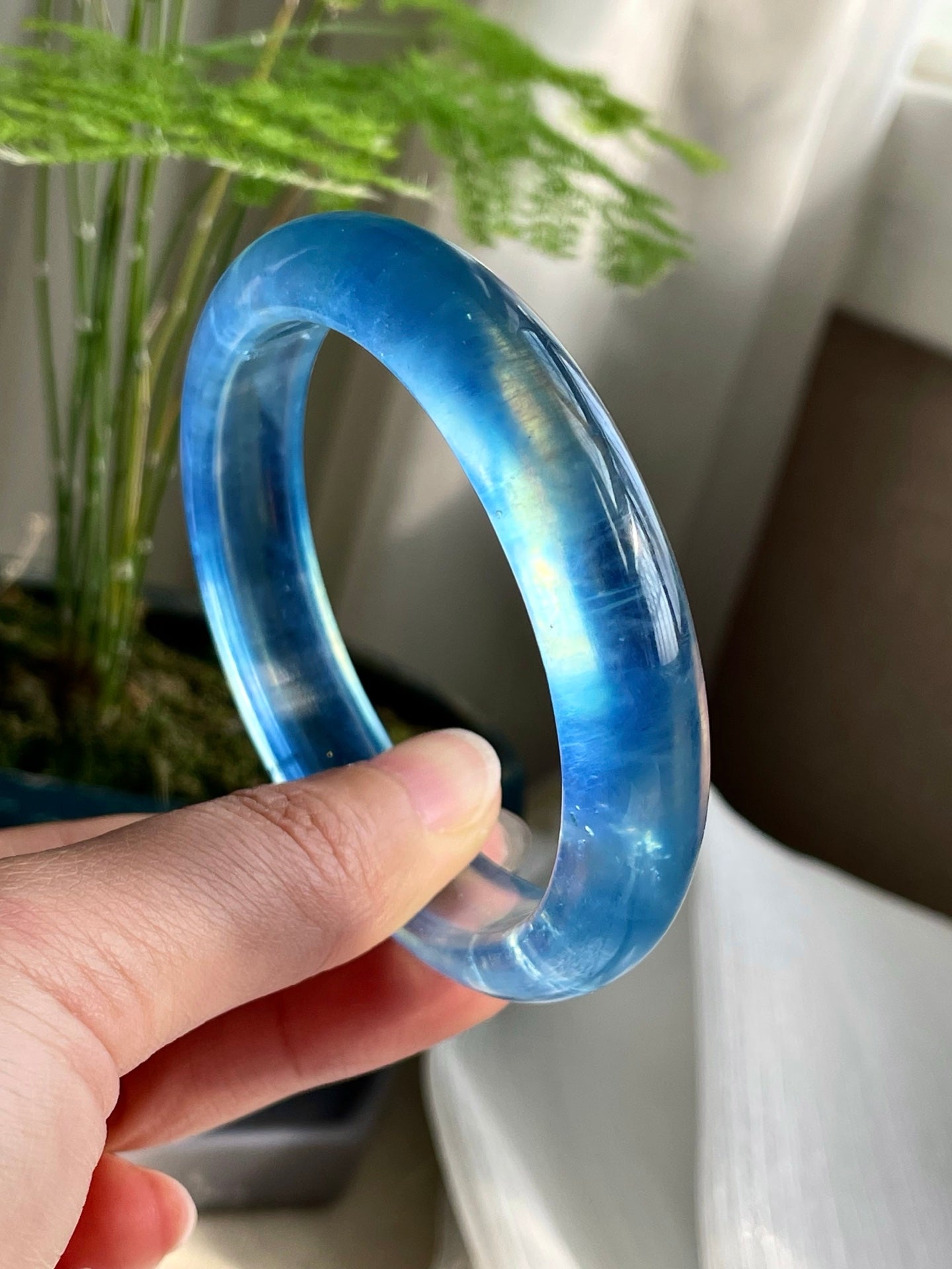 A0886 Inside Diameter 58 MM Beautiful Aquamarine Bracelet