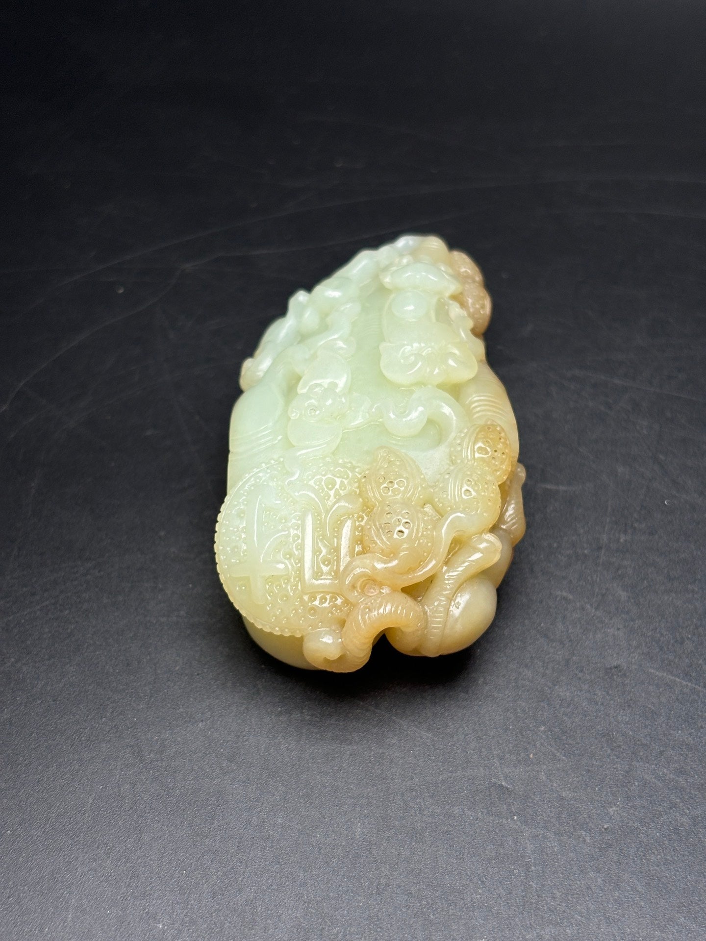 A0895 Superb Chinese Hetian Jade Carved Longevity Taoism Deity Statue