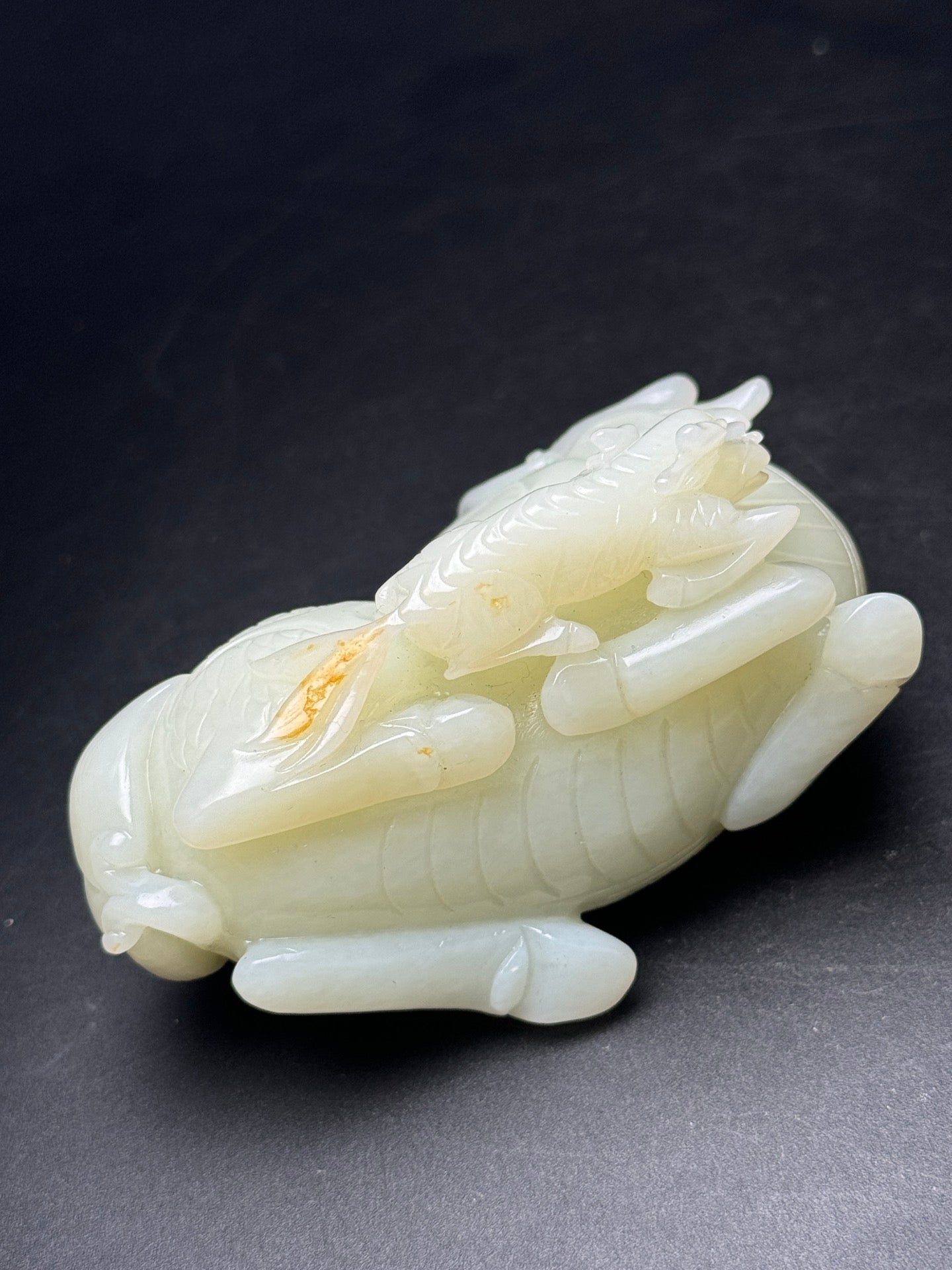 A0903 Superb Chinese White Hetian Jade Carved Fortune Kylin Statue