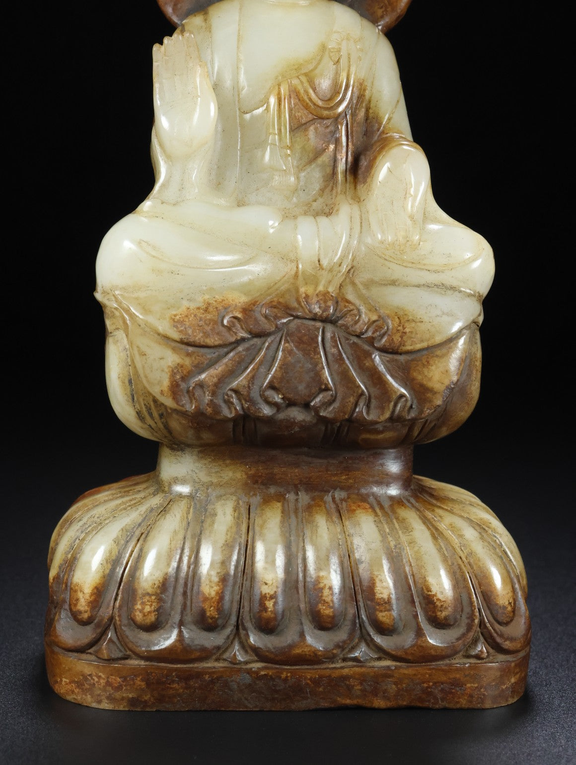 A0906 Superb Old Chinese Hetian Jade Carved Siddhartha Buddha Statue