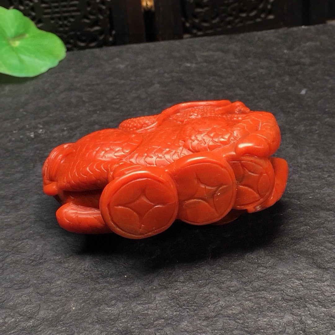A0916 Beautiful Chinese Nanhong Agate Carved Fortune Kylin Statue/Pendant