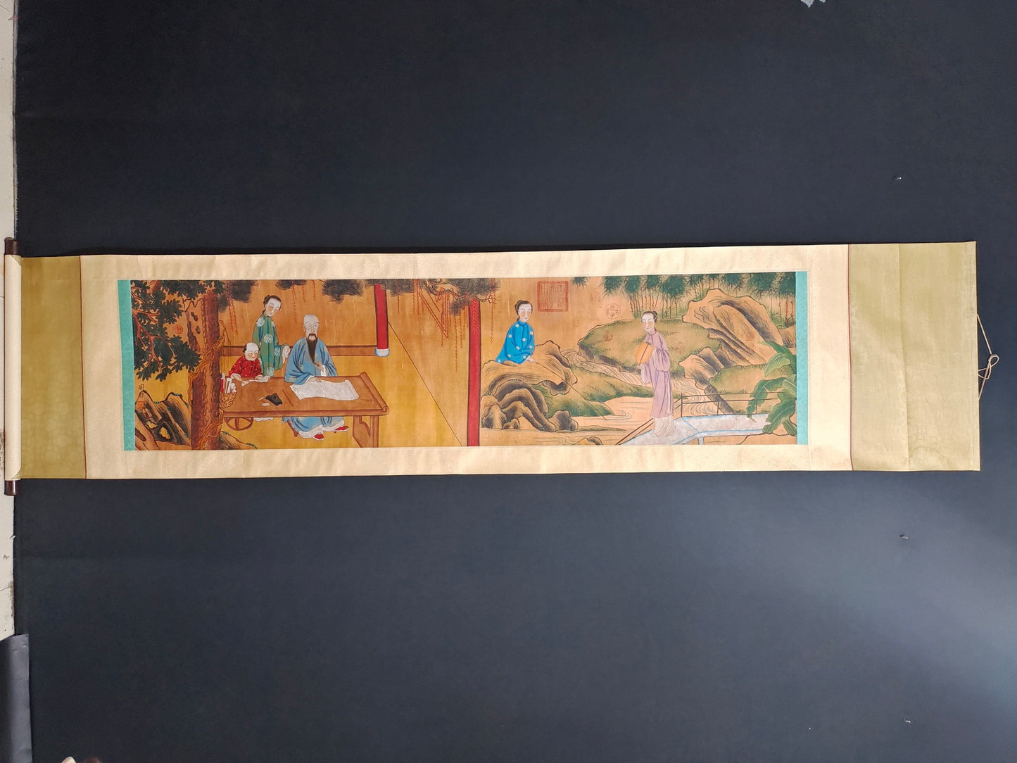 A0926 Chinese Watercolour On Silk Figure Design Painting - Zhou Fang
