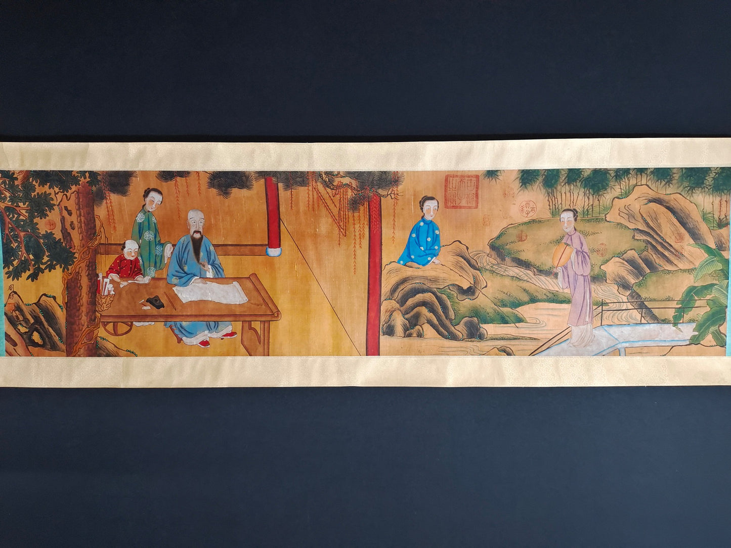 A0926 Chinese Watercolour On Silk Figure Design Painting - Zhou Fang
