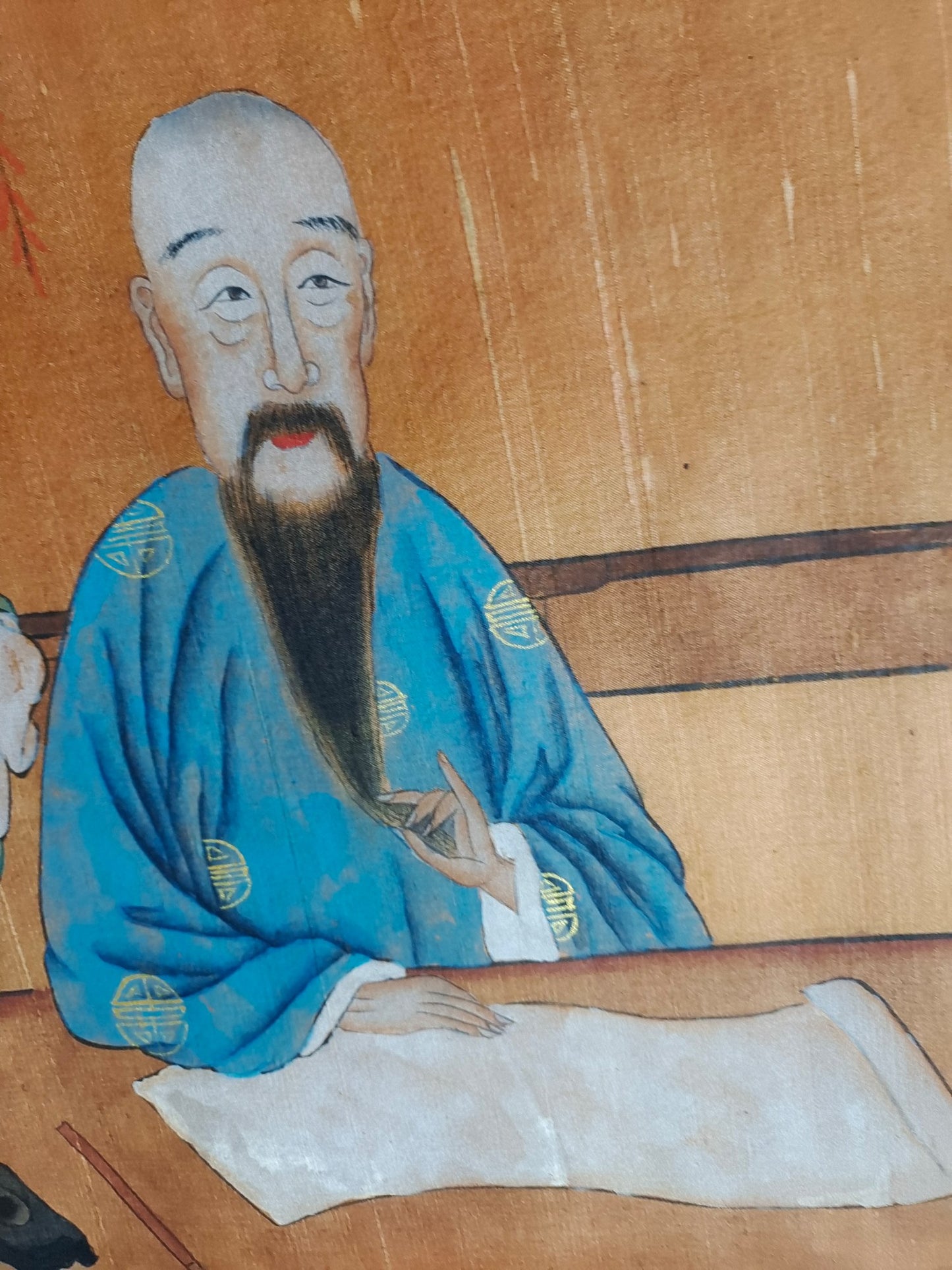 A0926 Chinese Watercolour On Silk Figure Design Painting - Zhou Fang