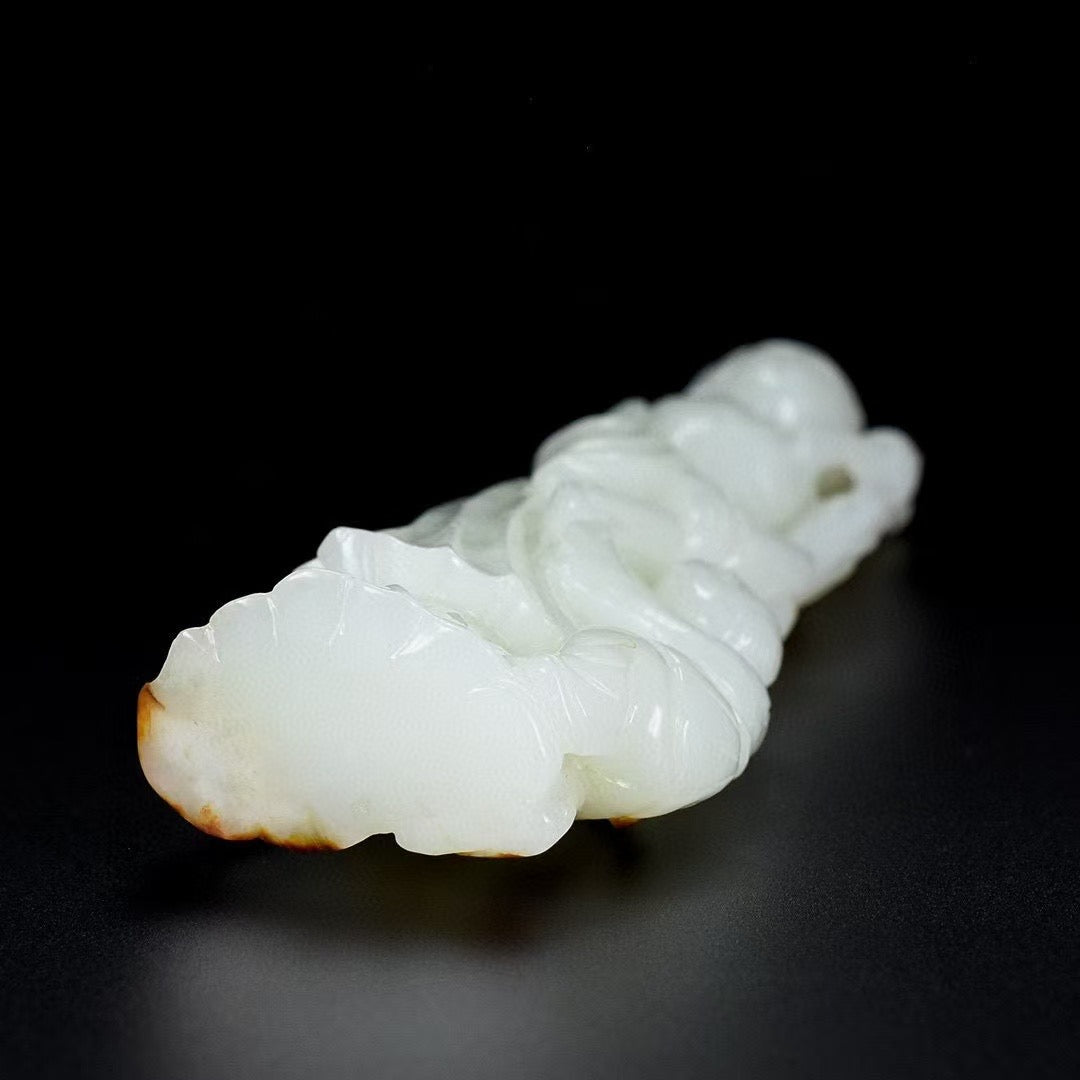 A0938 Superb Chinese Hetian Jade Carved Figure Statue