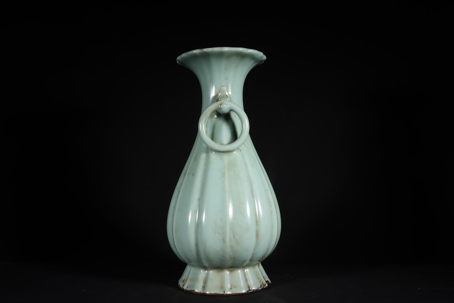 A0940 Vintage Chinese Guan Kiln Double Ears Porcelain Vase