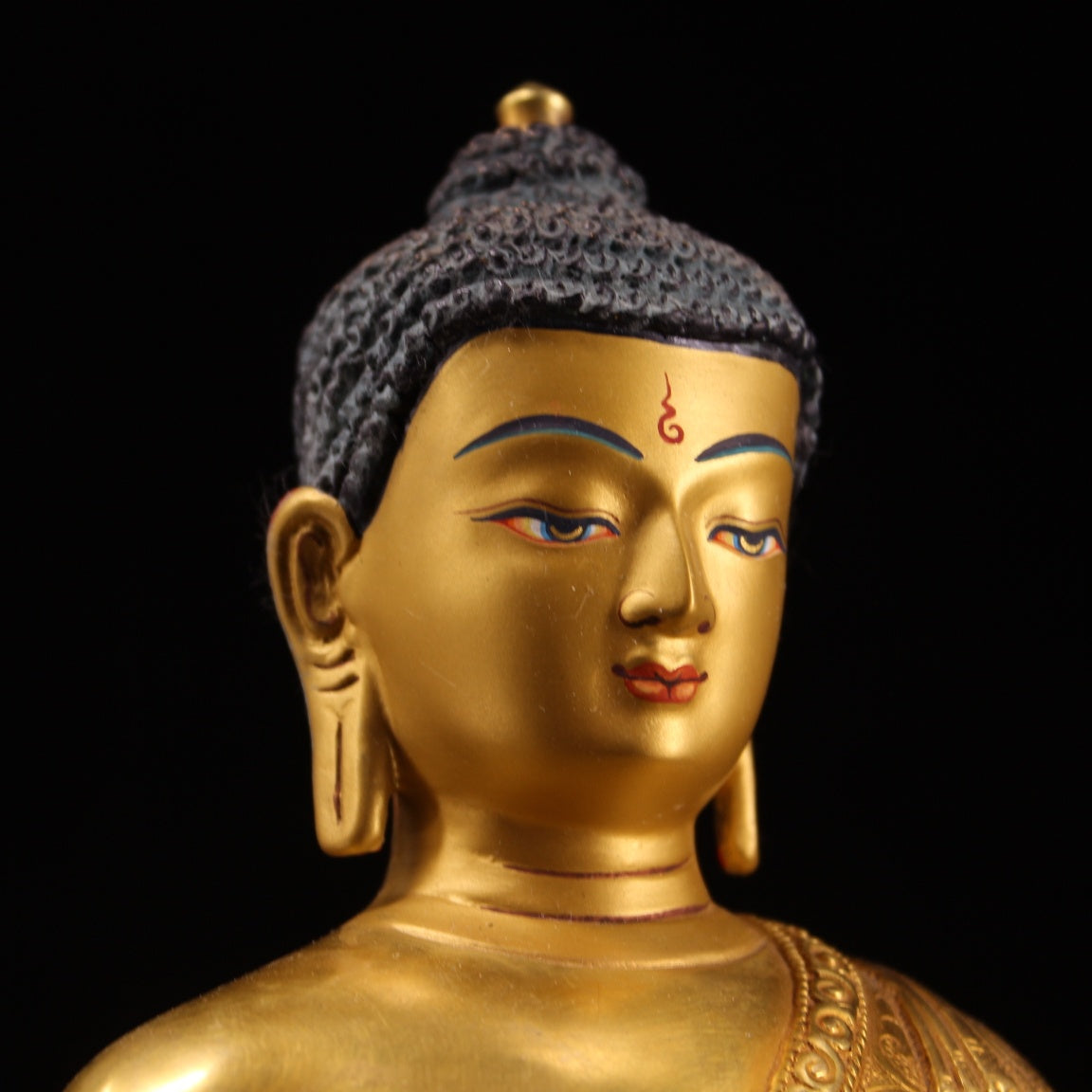 A0949 Tibetan Buddhism Gilt Gold Copper Siddhartha Buddha Statue