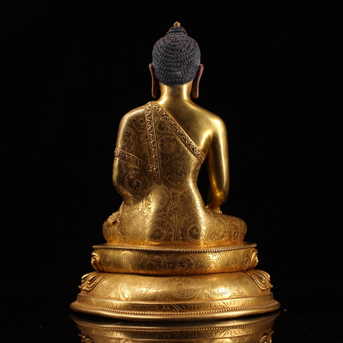 A0949 Tibetan Buddhism Gilt Gold Copper Siddhartha Buddha Statue