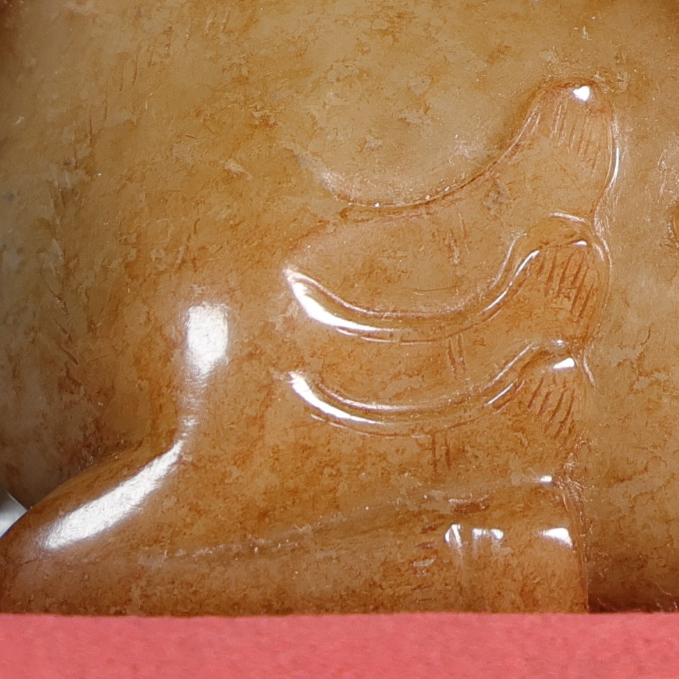 A0957 Superb Old Chinese Hetian Jade Carved Horse Statue