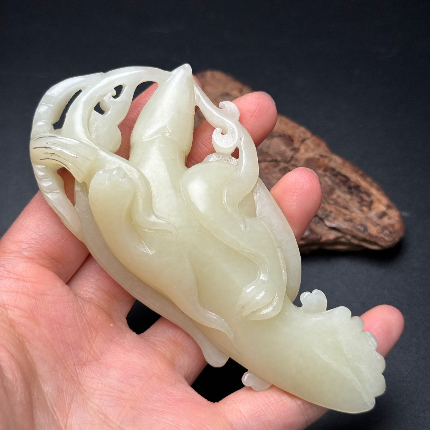 A0959 Chinese Silver Wires Inlay Hetian Jade Eagle Statue