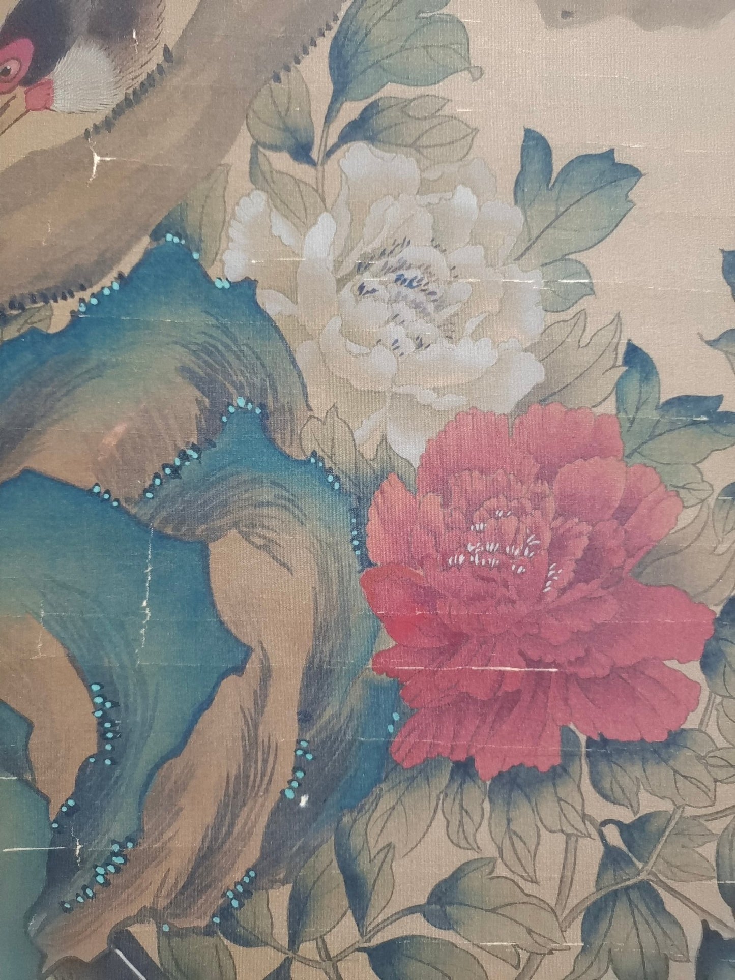 A0971 Chinese Watercolour On Silk Flowers Bird Design Painting - Zhou Zhi Mian