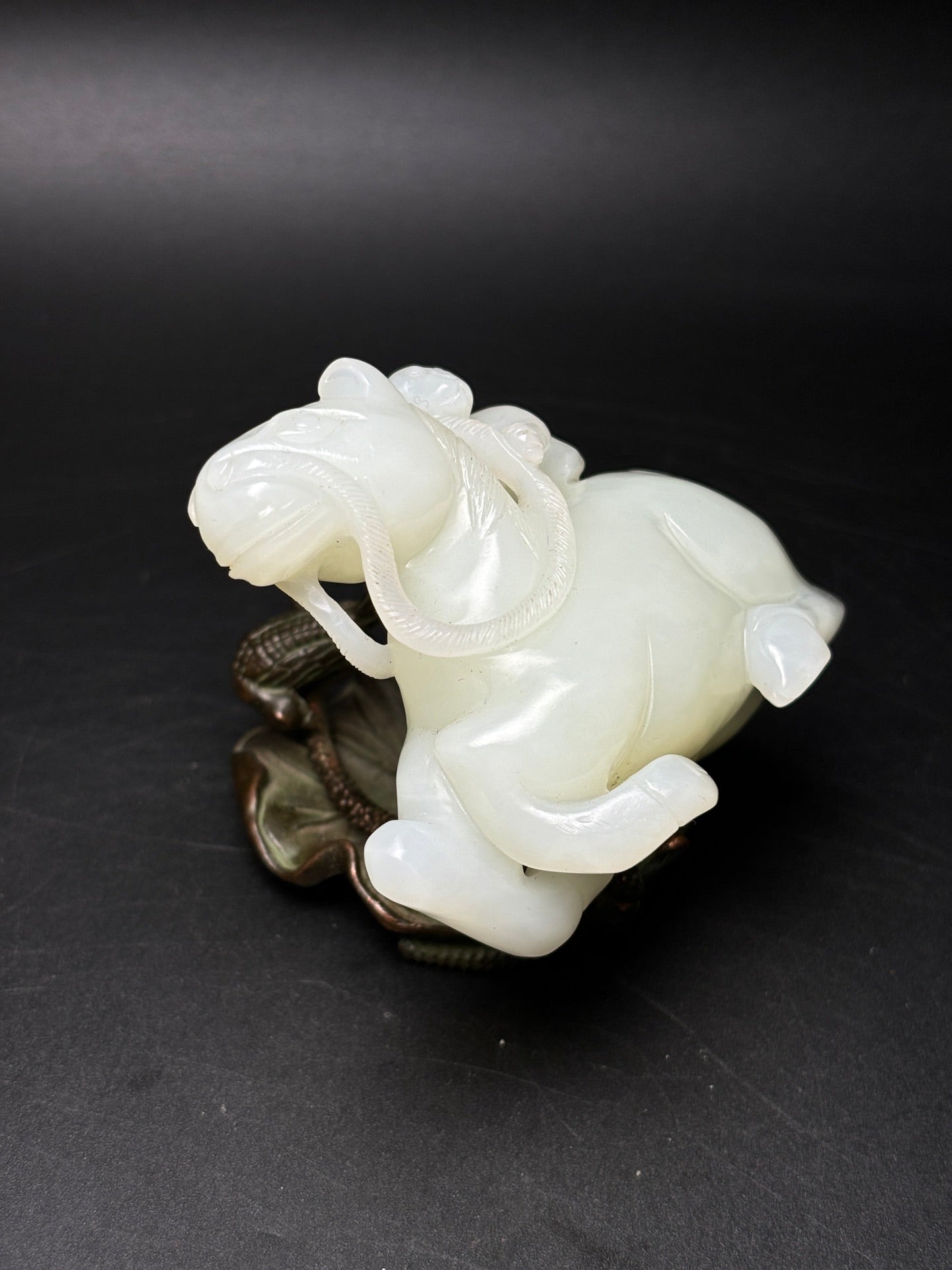 A0972 Superb Chinese Hetian Jade Carved Horse Monkey Statue/Pendant