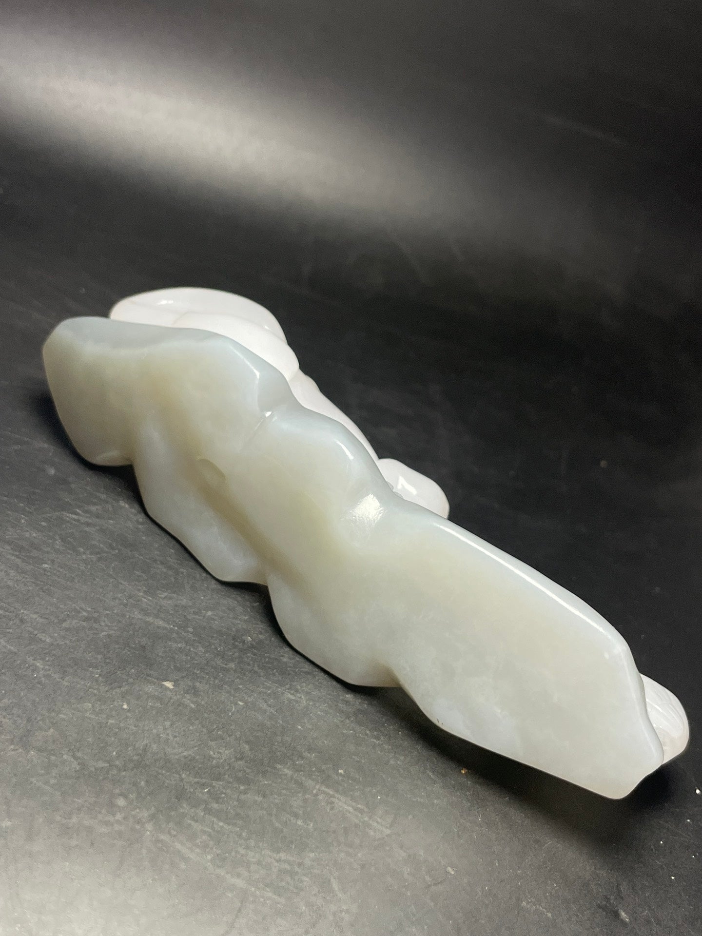 A0980 Superb Chinese White Hetian Jade Carved Chi Dragon Statue