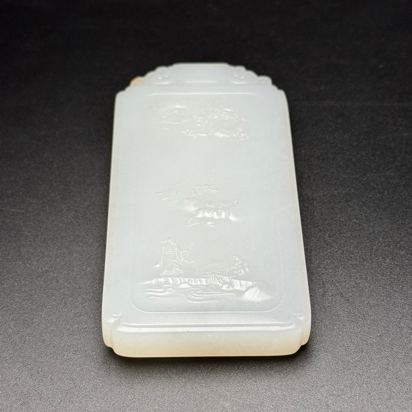 A1034 Chinese Natural White Hetian Jade Low Relief Fortune Horse Pendant