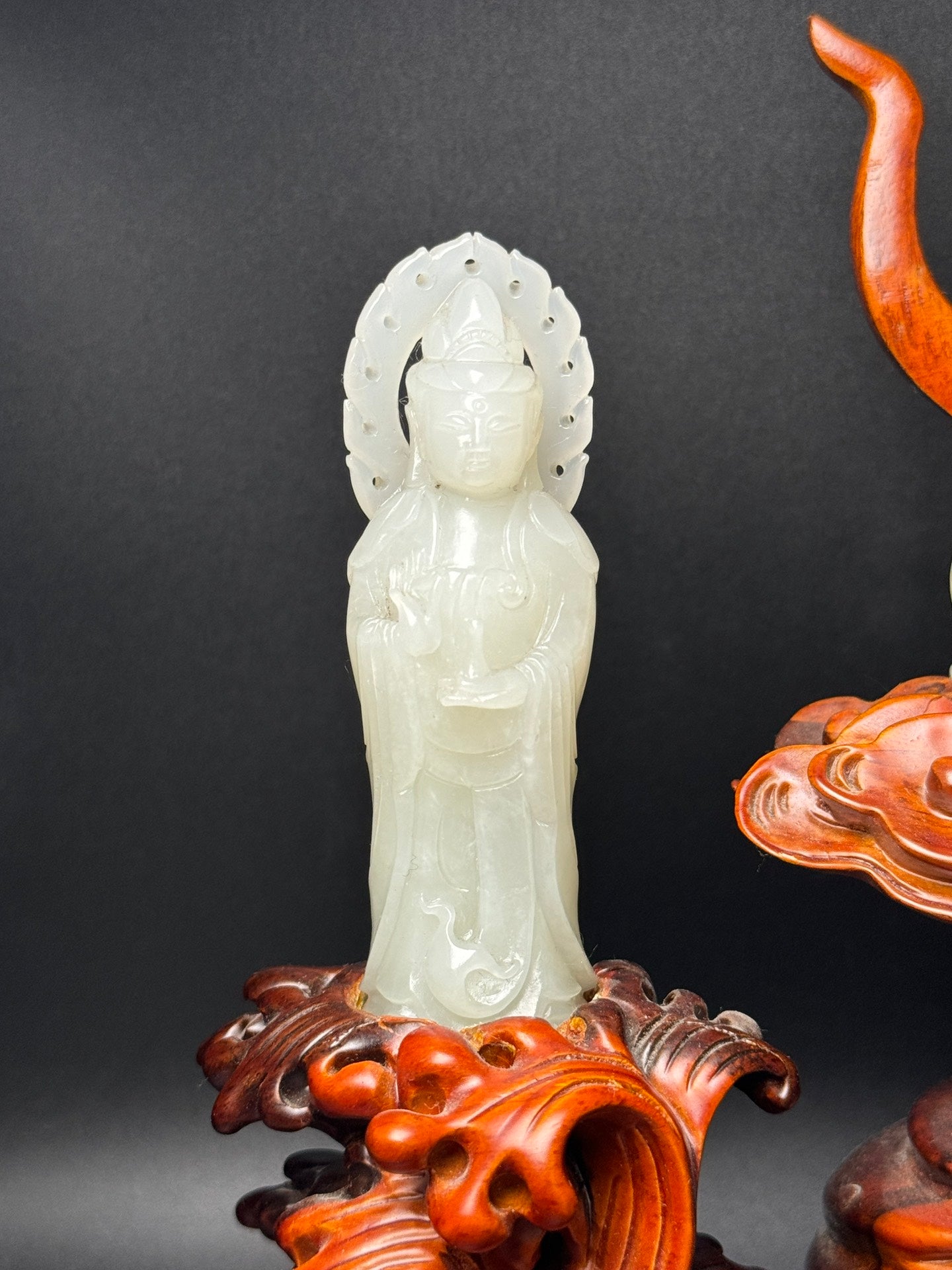 A1043 A Set Three Chinese Hetian Jade Carved Siddhartha Buddha Statue