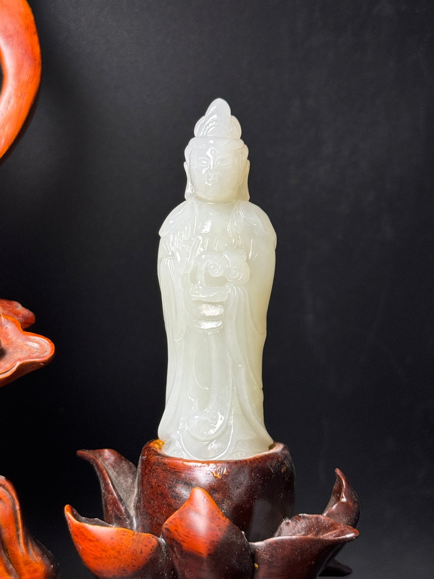 A1043 A Set Three Chinese Hetian Jade Carved Siddhartha Buddha Statue