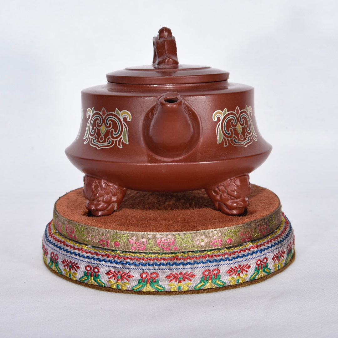 A1057 Superb Chinese Famille Rose Yixing Zisha Clay Teapot w Artist Signed