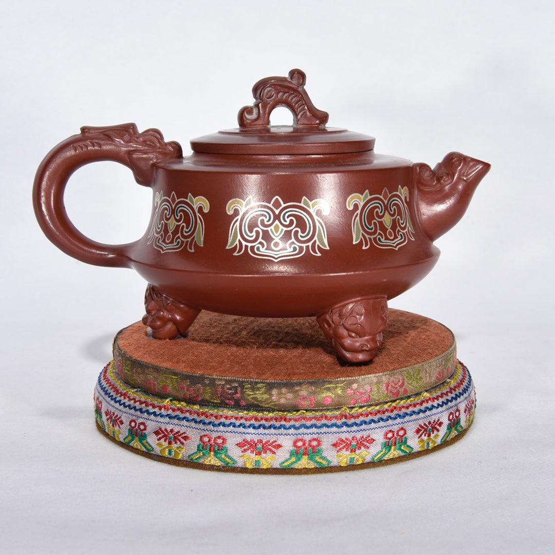 A1057 Superb Chinese Famille Rose Yixing Zisha Clay Teapot w Artist Signed