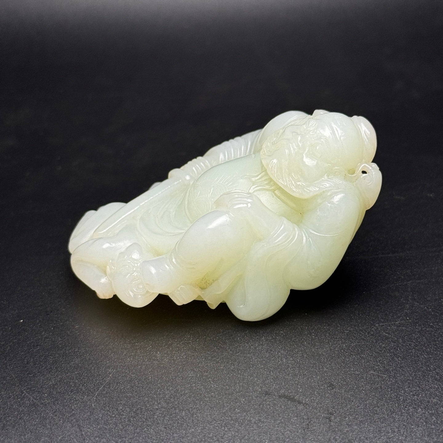 A1075 Superb Chinese Hetian Jade Carved Heavenly Ghostcatcher Statue
