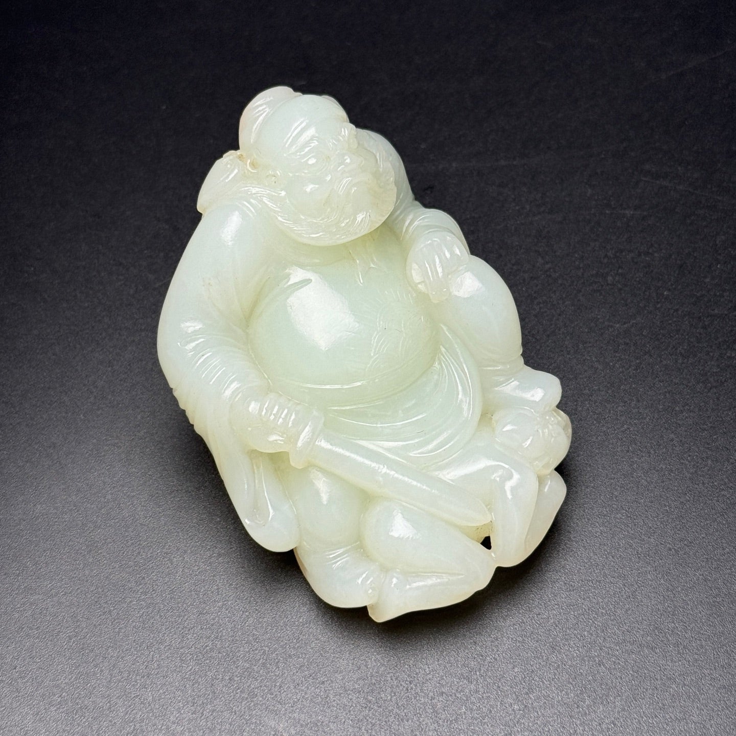 A1075 Superb Chinese Hetian Jade Carved Heavenly Ghostcatcher Statue