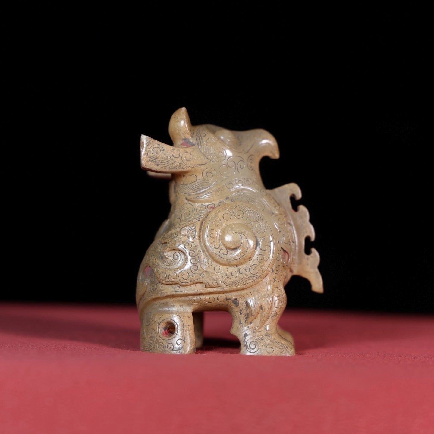 A1077 Superb Vintage Chinese Hetian Jade Carved Divine Bird Statue