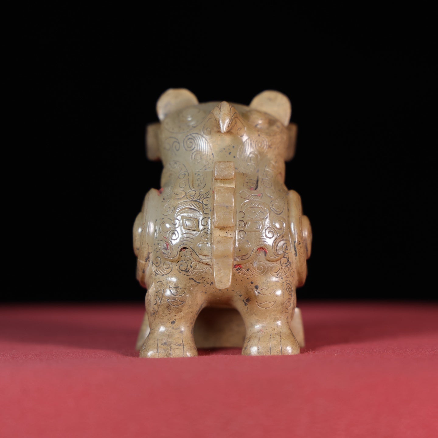 A1077 Superb Vintage Chinese Hetian Jade Carved Divine Bird Statue