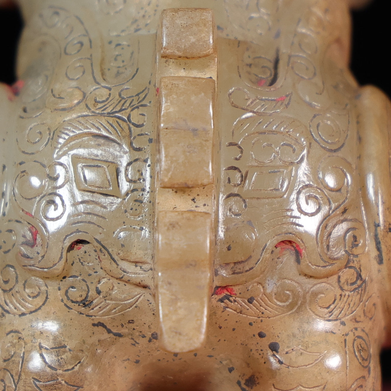 A1077 Superb Vintage Chinese Hetian Jade Carved Divine Bird Statue